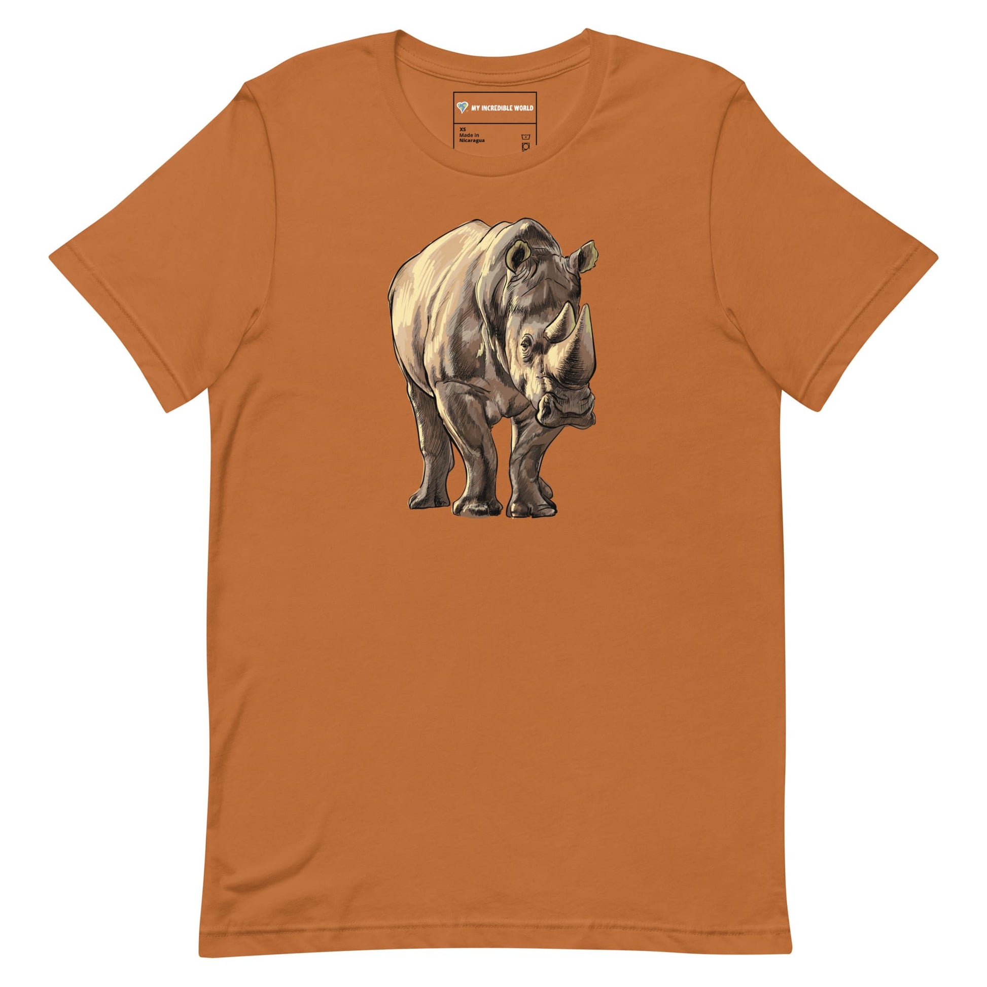 "Watercolor Rhinoceros" Rhino T-Shirt (Adult Unisex) Toast / XS