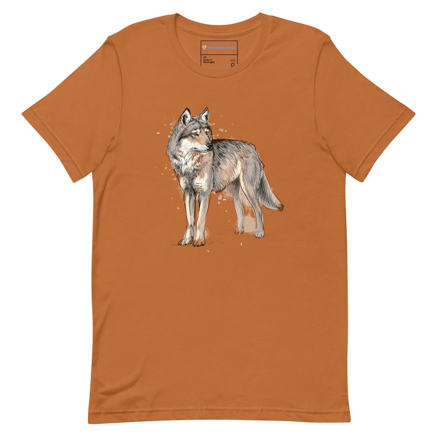 "Watercolor Wolf" Wolf T-Shirt (Adult Unisex) Toast / XS