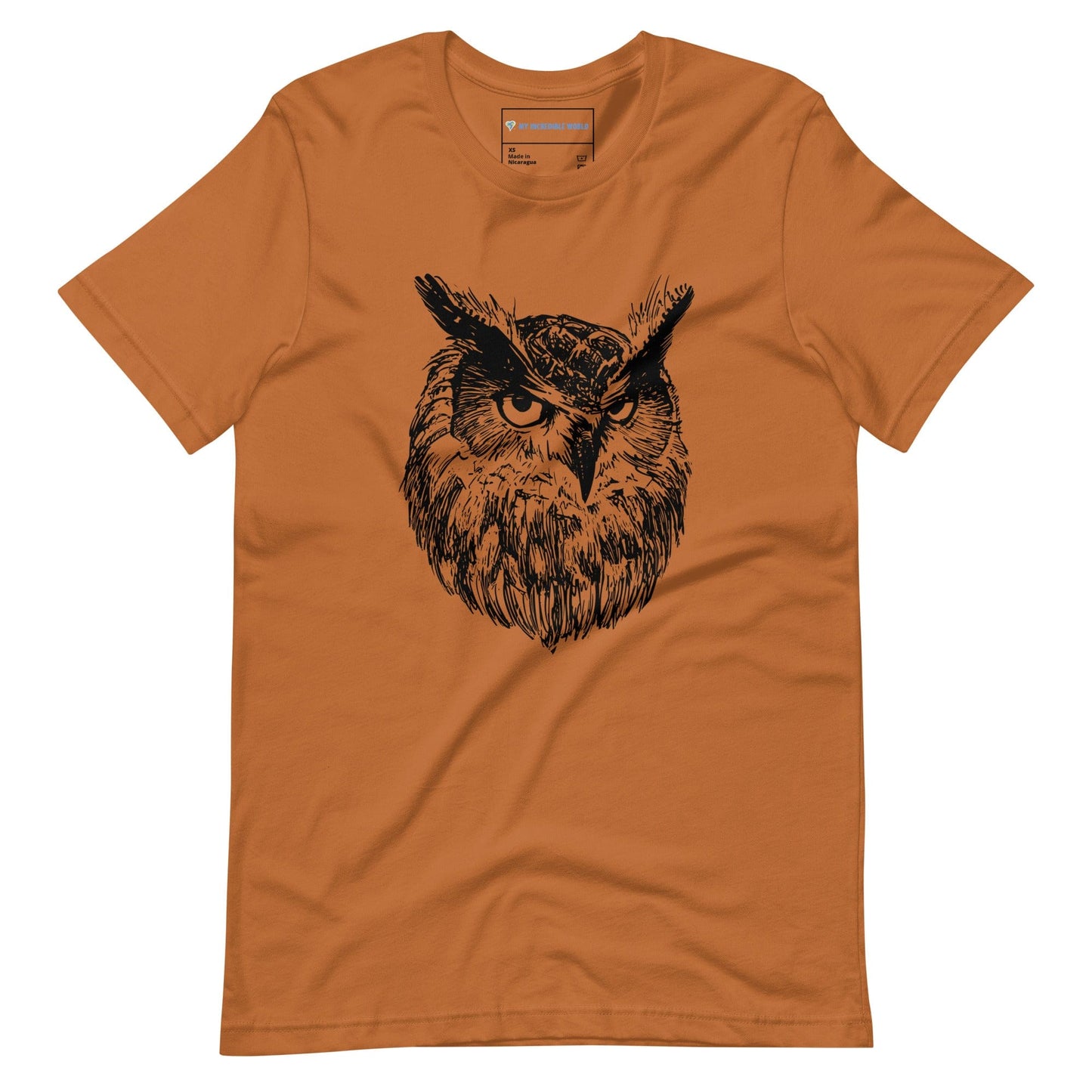 "Wise Owl" Owl Sketch T-Shirt (Adult Unisex) Toast / XS