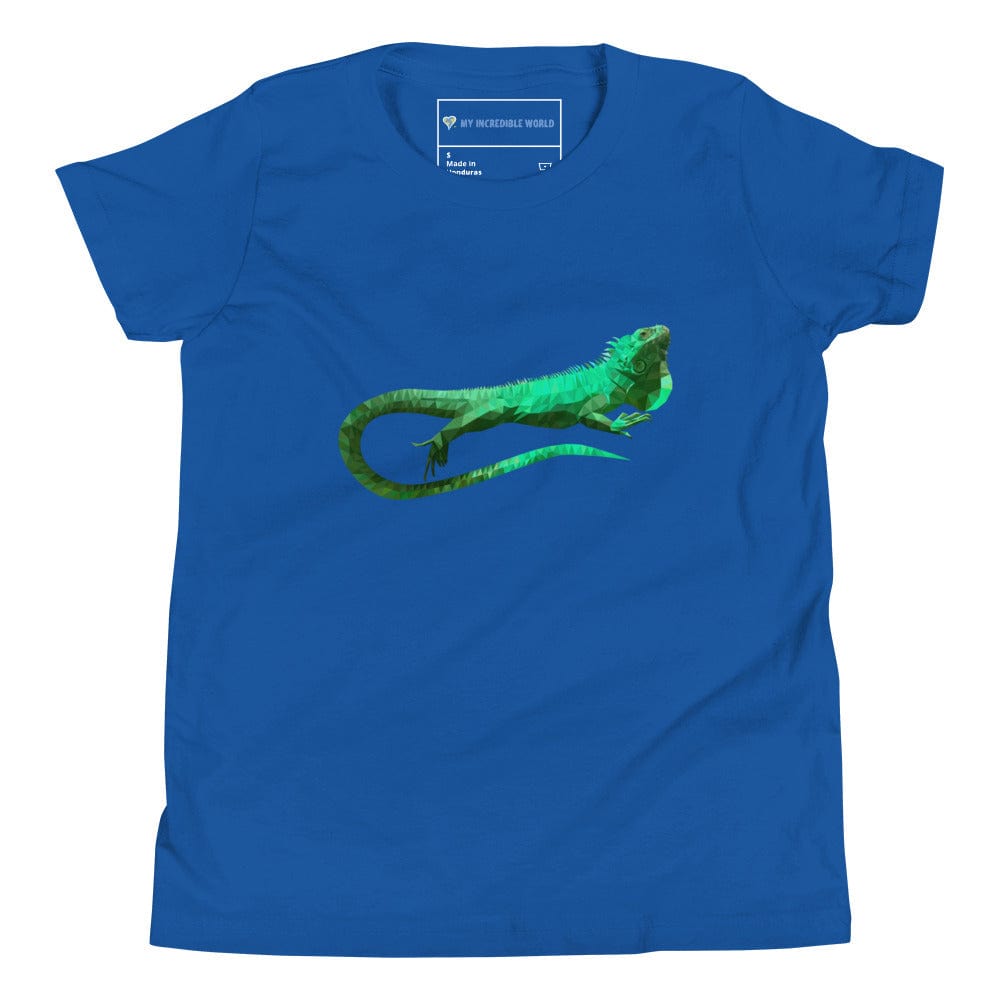 "Low-Poly Iguana" Polygonal Iguana T-Shirt (Youth/Kids) True Royal / S