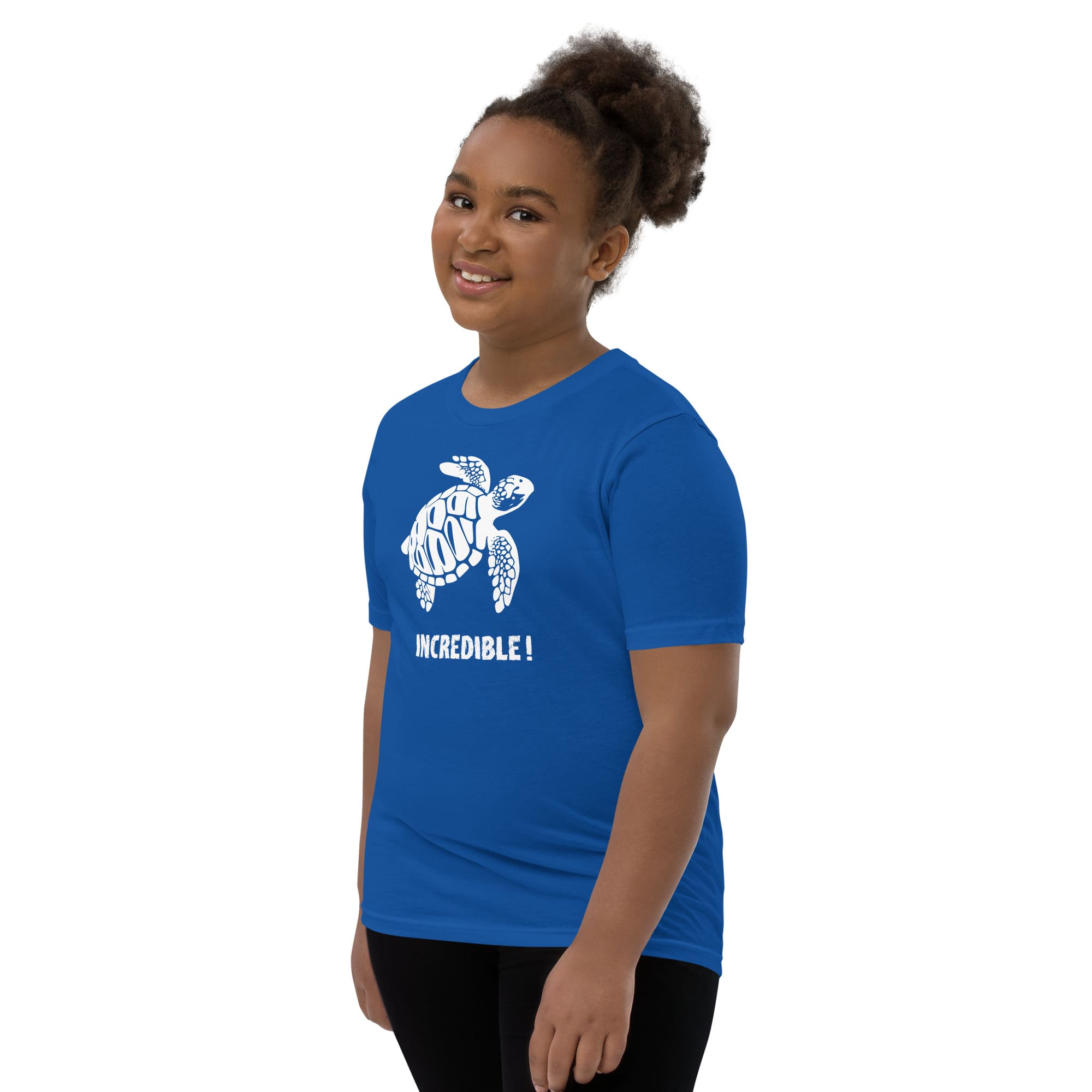 "Sea Turtles Are Incredible" Sea Turtle T-Shirt for Youth/Kids (White Print) True Royal / S