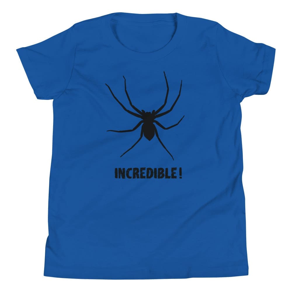 "Spiders Are Incredible" Spider T-Shirt for Youth/Kids (Black Print) True Royal / S / --