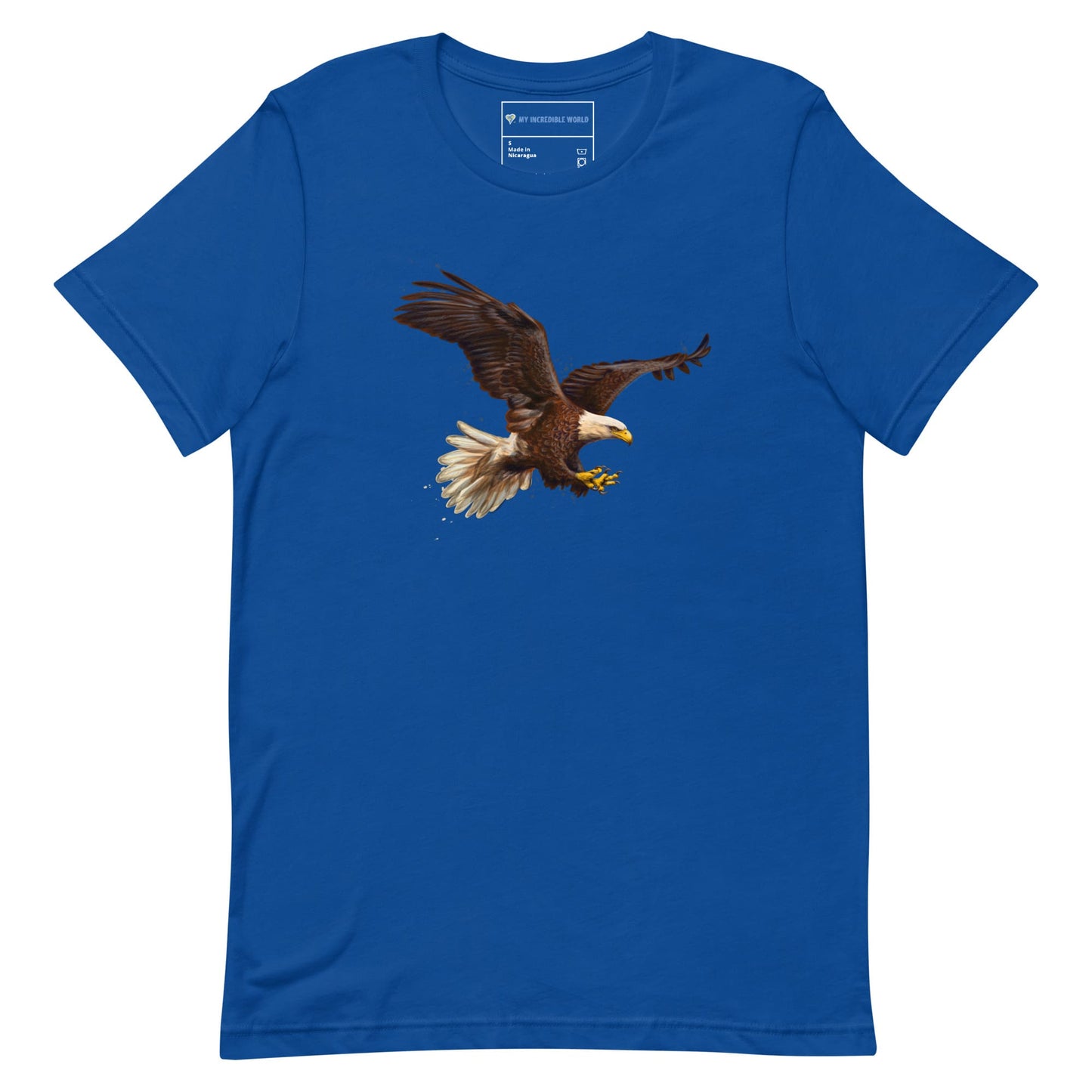 "Watercolor Bald Eagle" Bald Eagle T-Shirt (Adult Unisex) True Royal / S