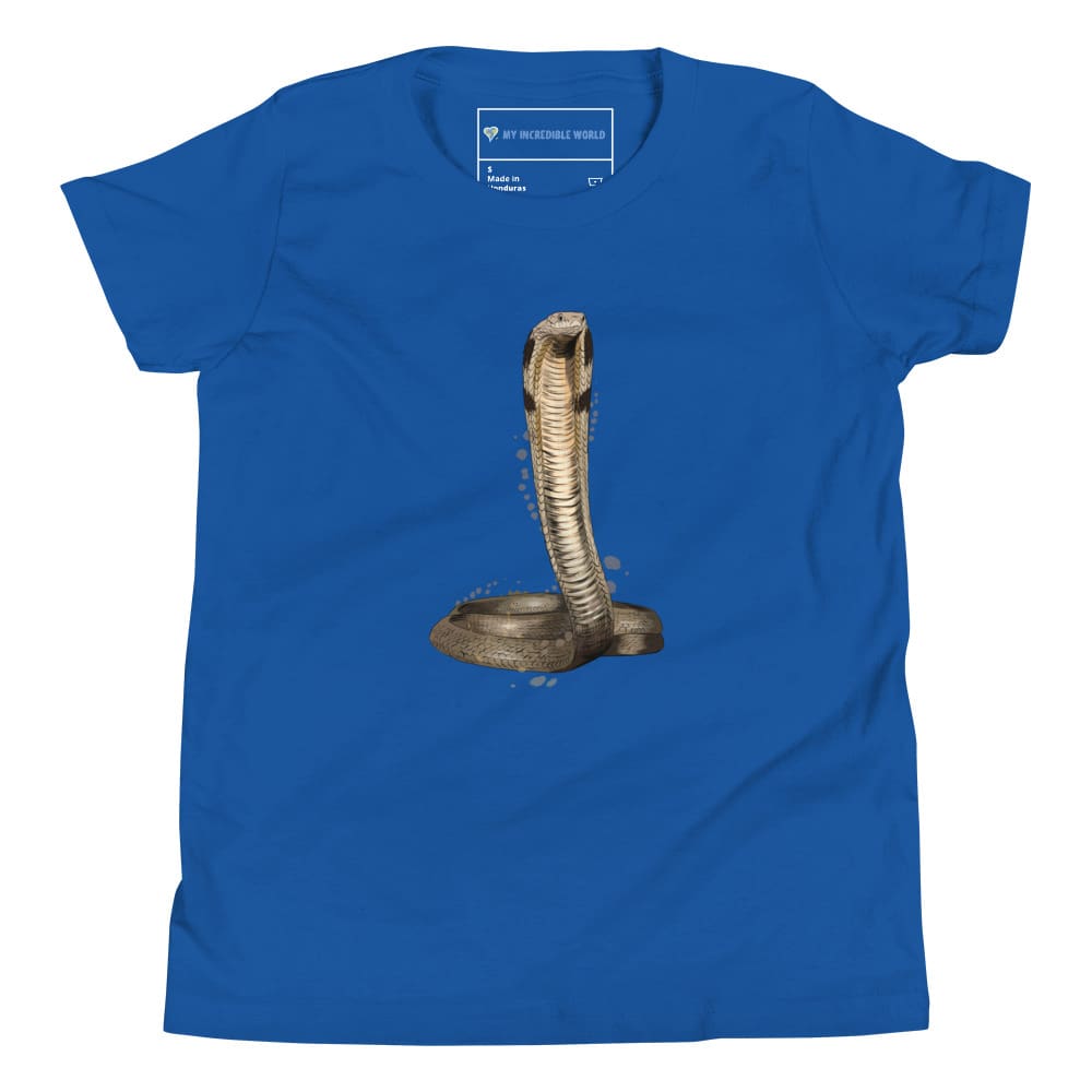 "Watercolor Cobra" Cobra Snake T-Shirt (Youth/Kids) True Royal / S