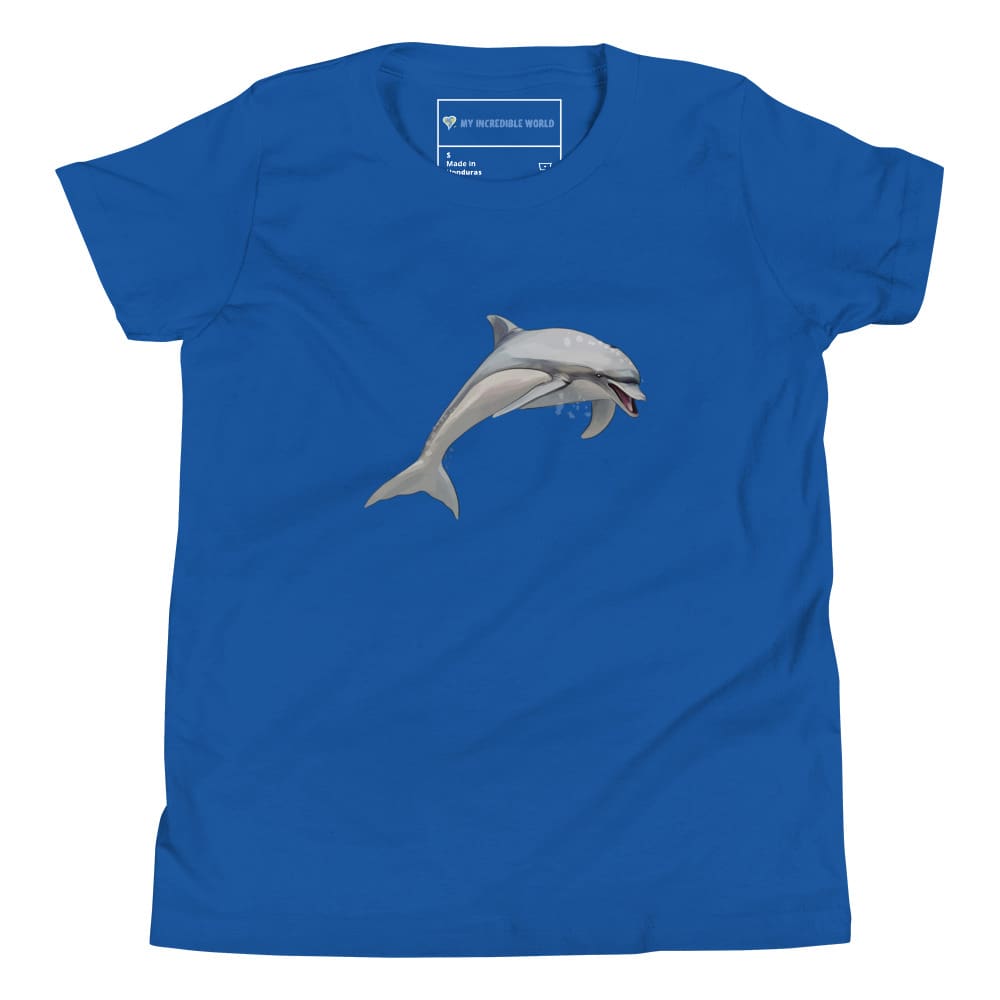 "Watercolor Dolphin" Dolphin T-Shirt (Youth/Kids) True Royal / S