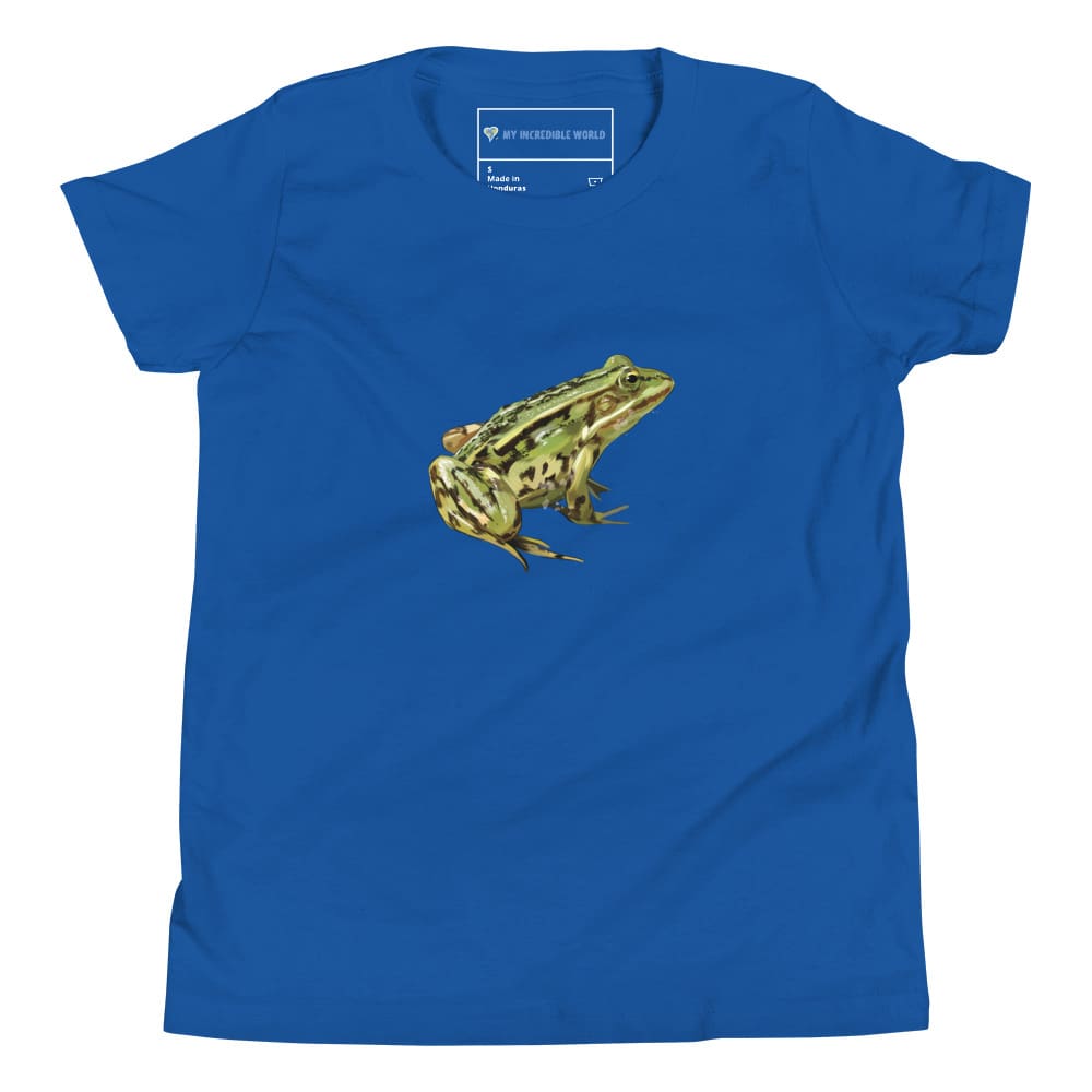 "Watercolor Frog" Frog T-Shirt (Youth/Kids Unisex) True Royal / S