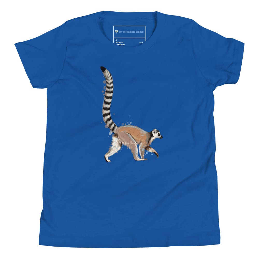 "Watercolor Lemur" Lemur T-Shirt (Youth/Kids) True Royal / S