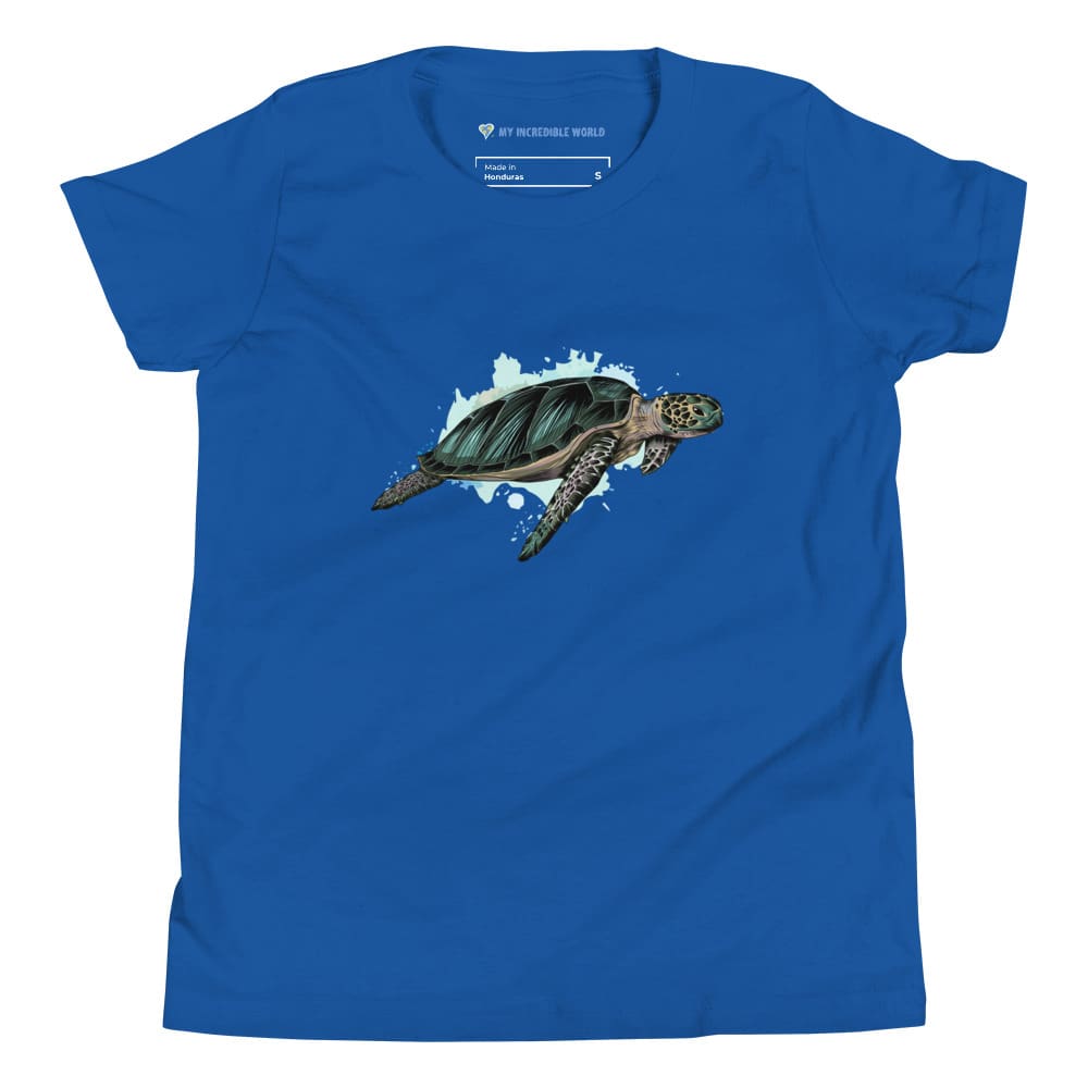 "Watercolor Sea Turtle" Sea Turtle T-Shirt (Youth/Kids) True Royal / S