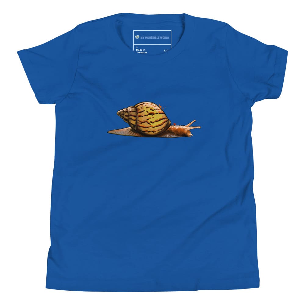 "Watercolor Snail" Snail T-Shirt (Youth/Kids) True Royal / S