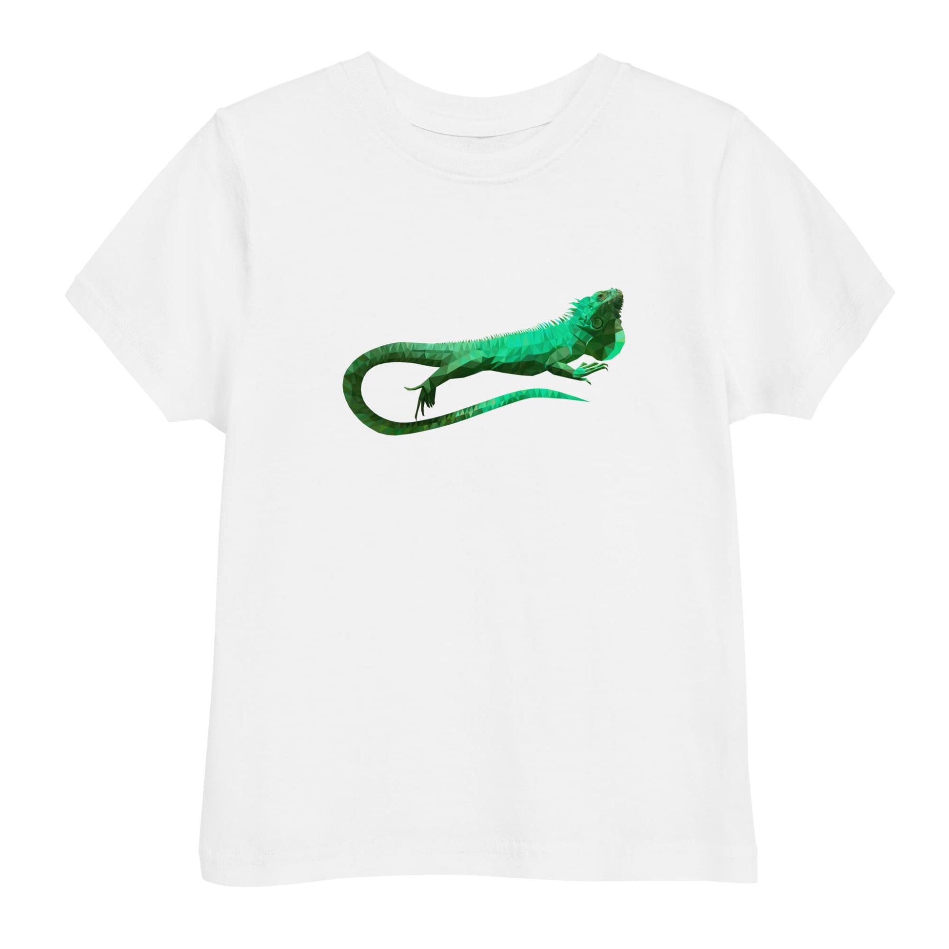 "Low-Poly Iguana" Polygonal Iguana T-Shirt for Toddlers White / 2