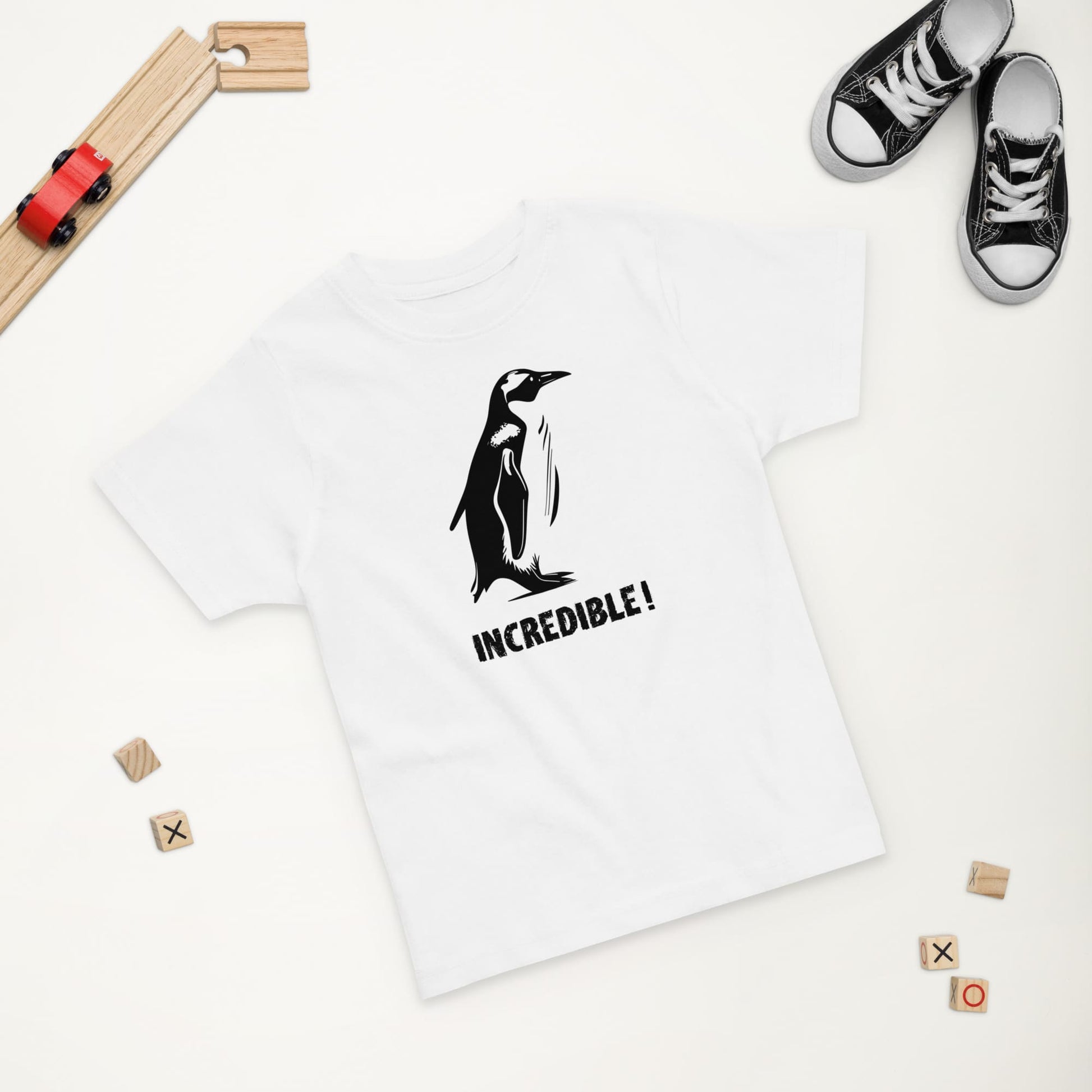 Penguins Are Incredible!” Penguin T-Shirt – Black Print (Toddlers) White / 2