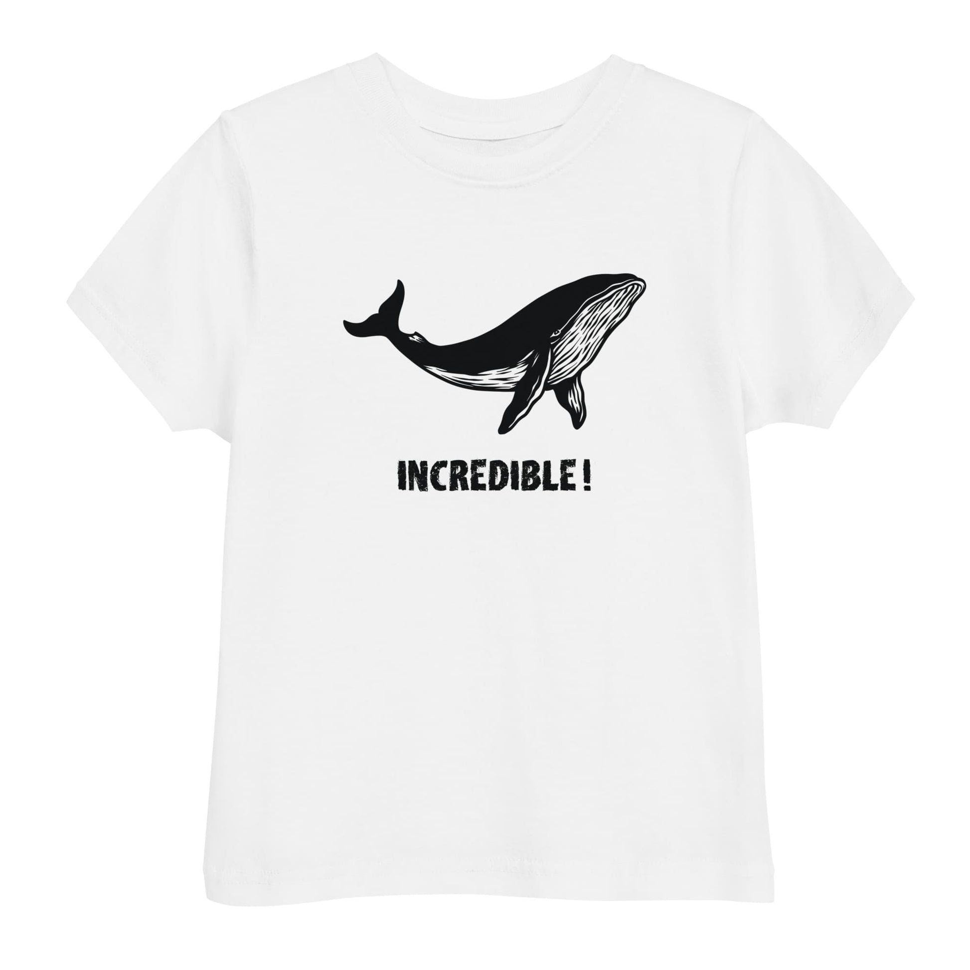 "Whales Are Incredible" Whale T-Shirt for Toddlers (Black Print) White / 2