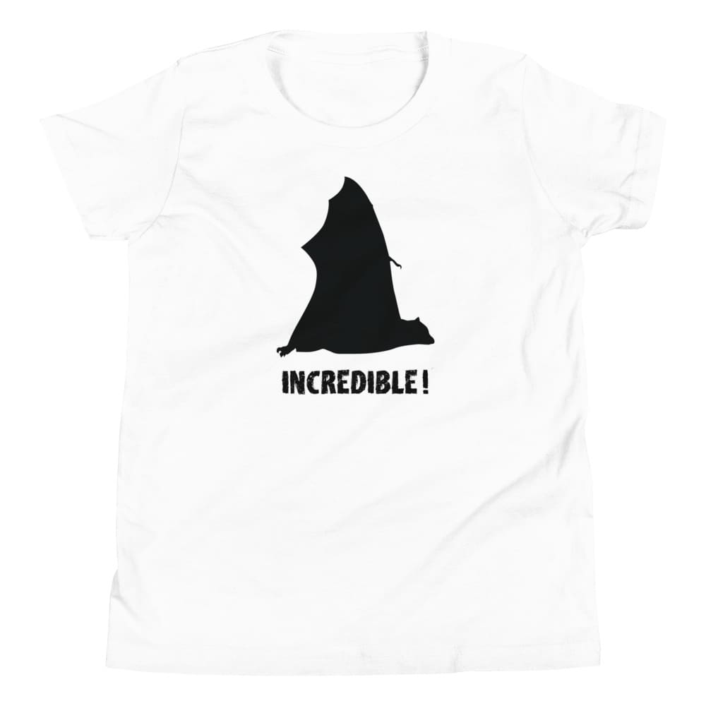 "Bats Are Incredible" Bat T-Shirt for Youth/Kids (Black Print) White / S / --