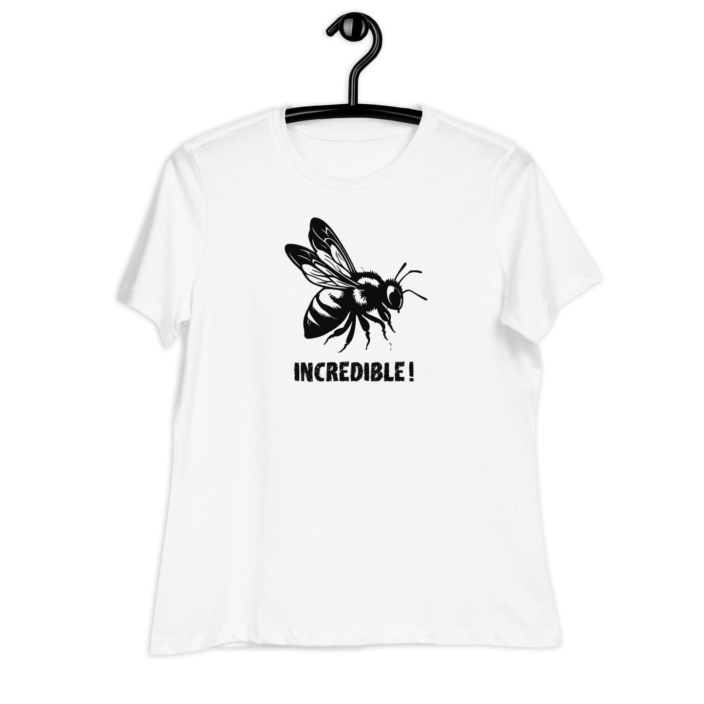 "Bees Are Incredible" Bee T-Shirt for Women - Black Print White / S