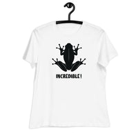 "Frogs Are Incredible" Frog T-Shirt for Women (Black Print) White / S