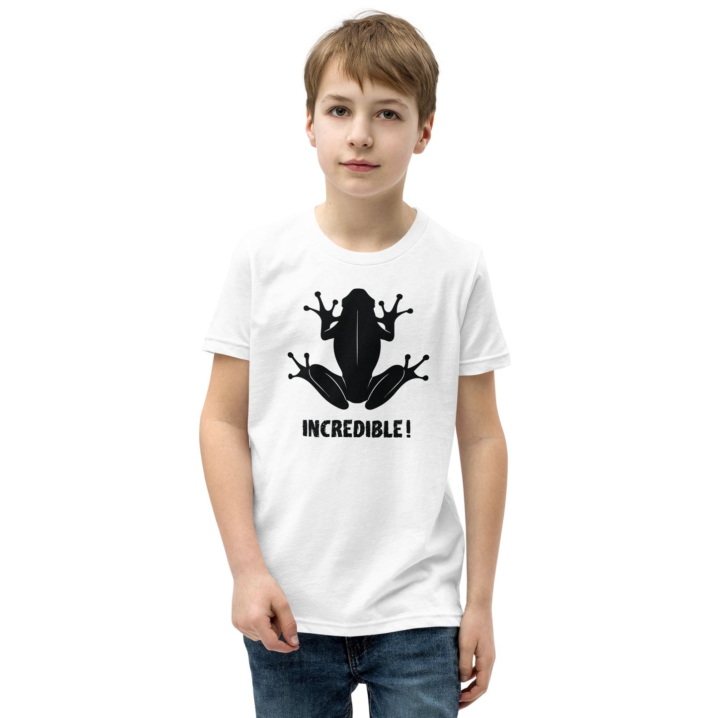 "Frogs Are Incredible" Frog T-Shirt for Youth/Kids (Black Print) White / S