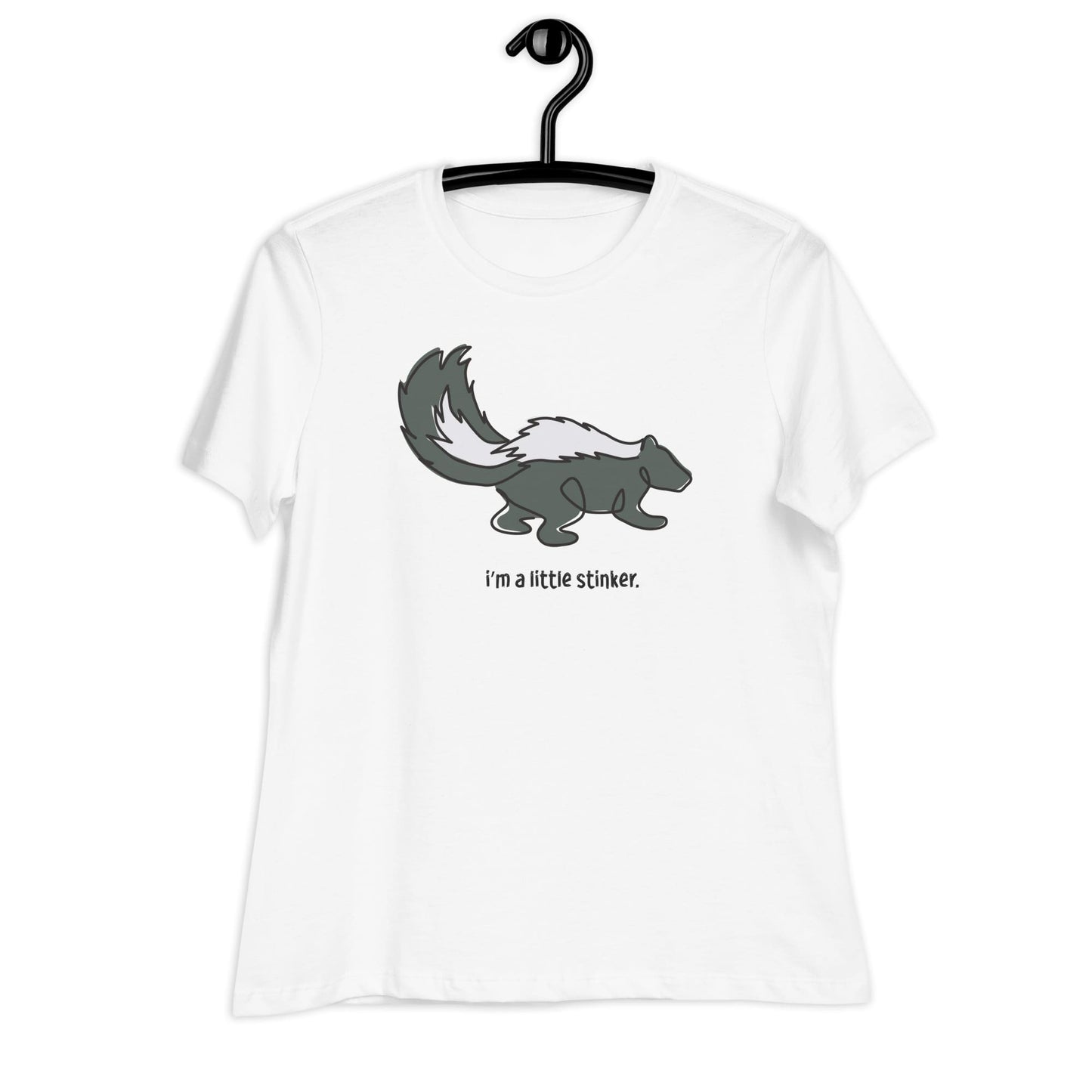 "I'm a Little Stinker" Skunk T-Shirt for Women White / S