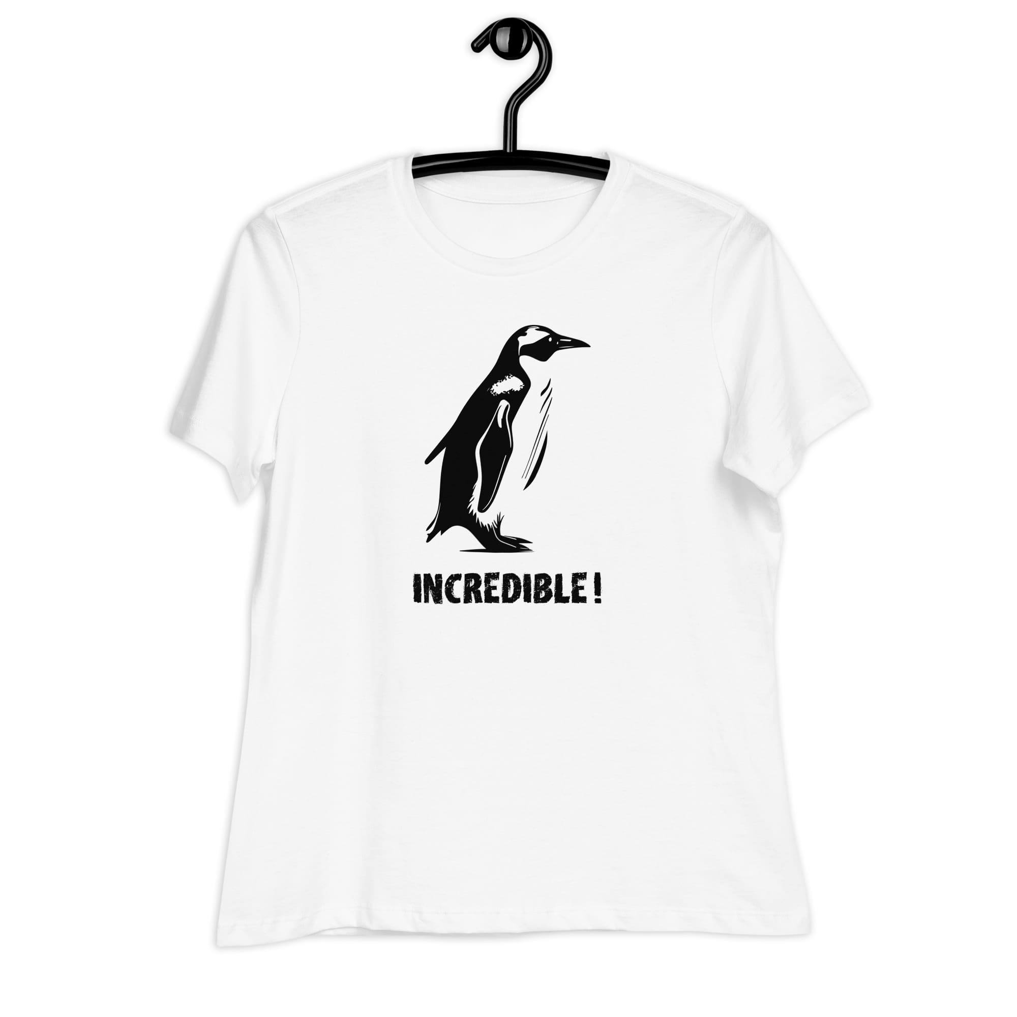 Penguins Are Incredible!” Penguins T-Shirt – Black Print (Women’s) White / S