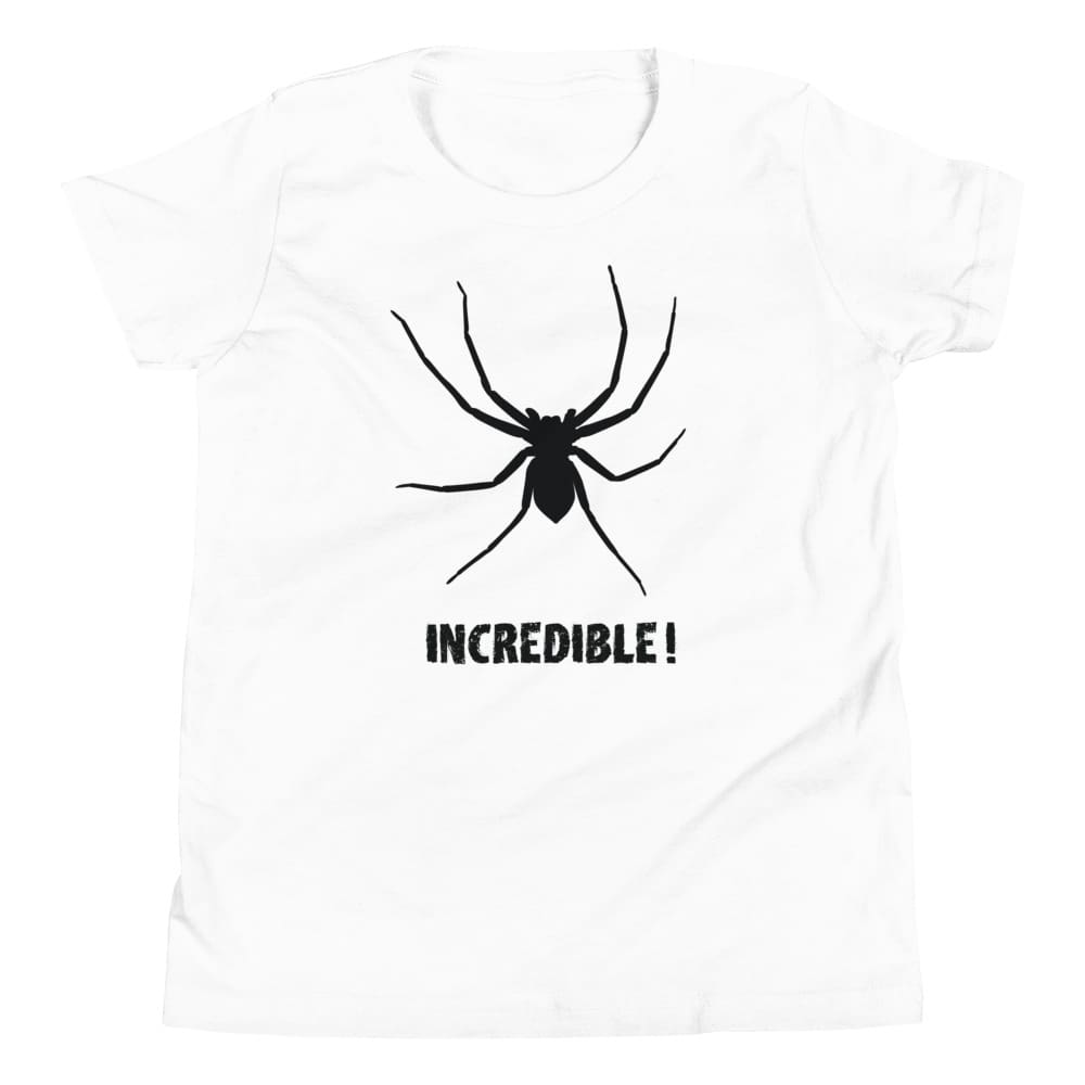 "Spiders Are Incredible" Spider T-Shirt for Youth/Kids (Black Print) White / S / --