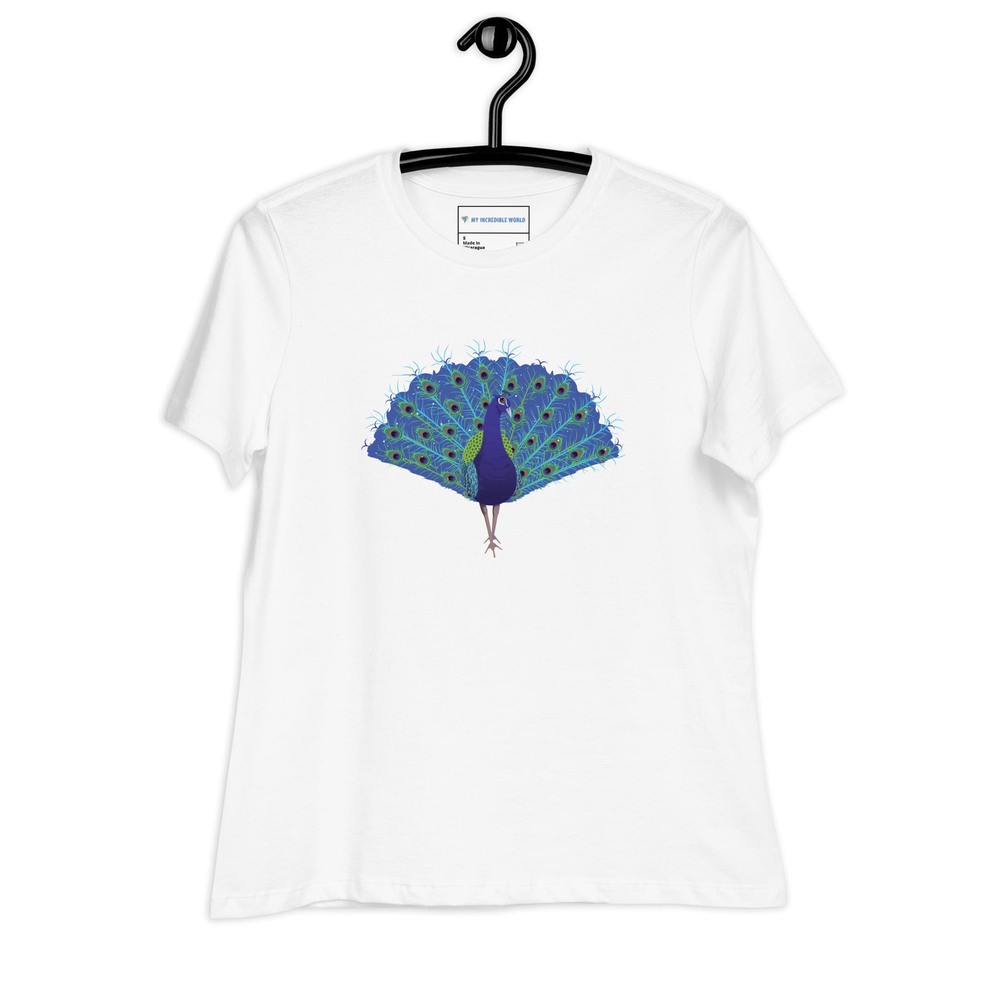 "Strut Your Stuff" Peacock T-Shirt (Women's) White / S