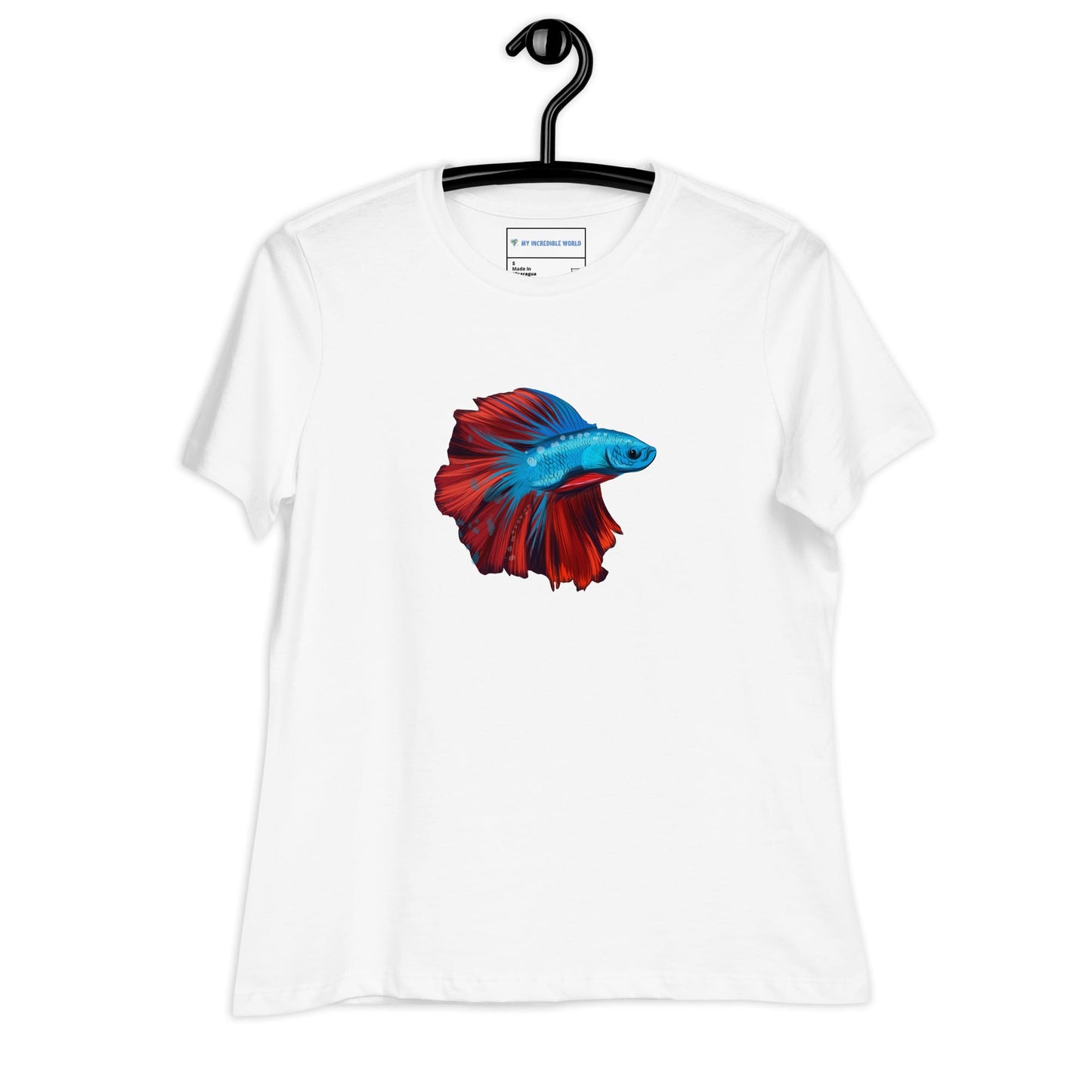 "Watercolor Betta" Women's Betta Fish T-Shirt White / S