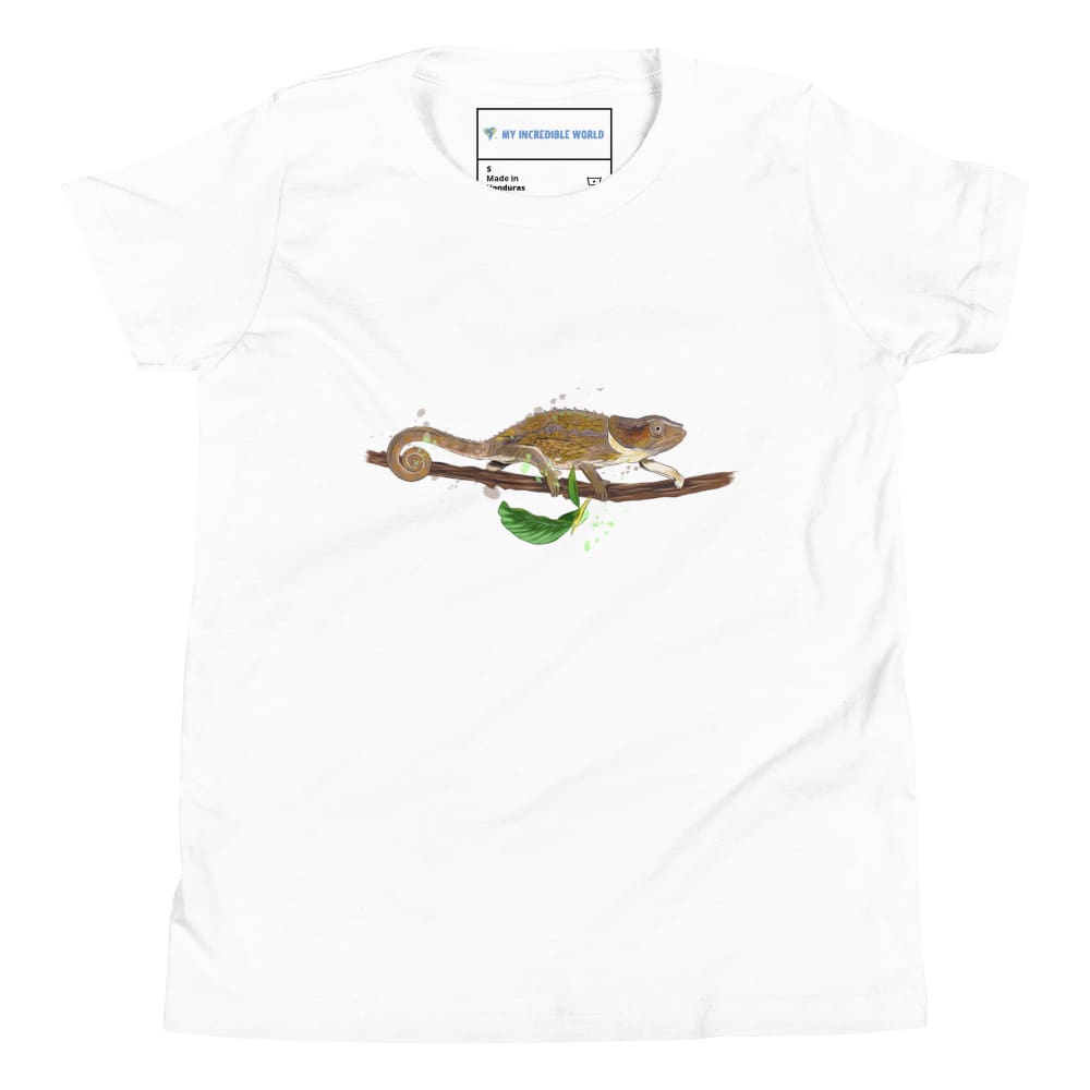 "Watercolor Chameleon" Chameleon T-Shirt (Youth/Kids) White / S