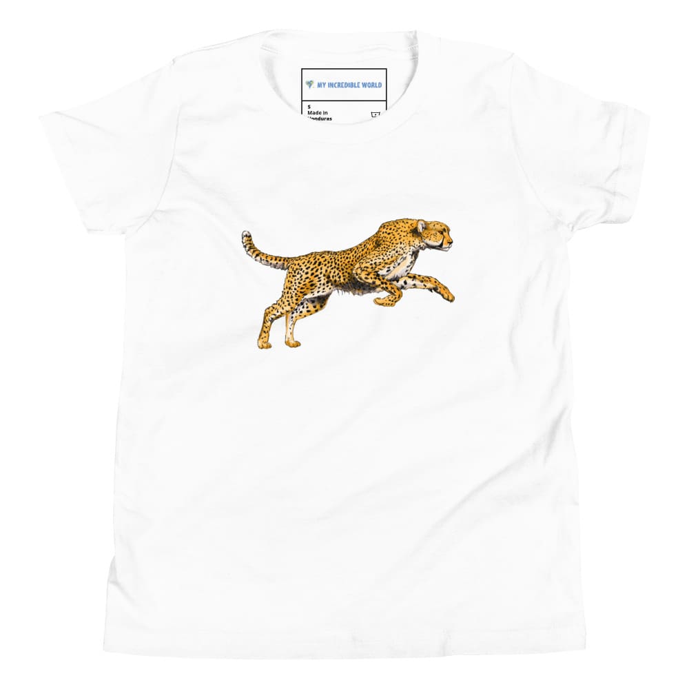 "Watercolor Cheetah" Cheetah T-Shirt (Youth/Kids) White / S