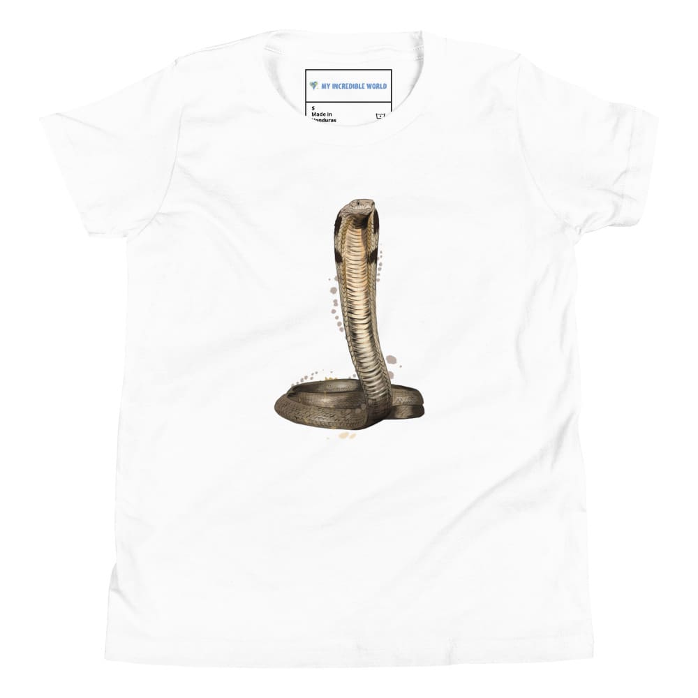 "Watercolor Cobra" Cobra Snake T-Shirt (Youth/Kids) White / S