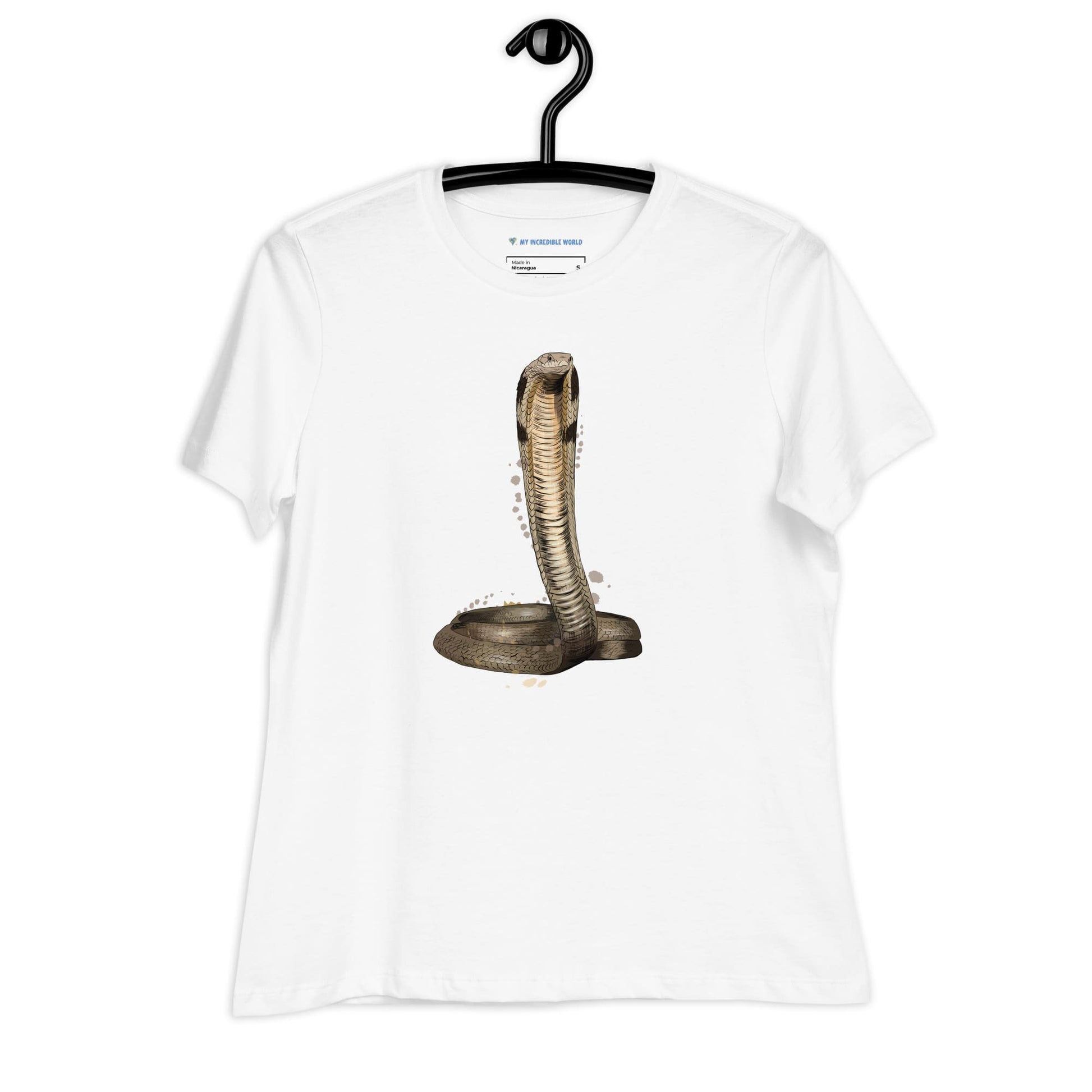 "Watercolor Cobra" Women's Cobra T-Shirt (Snake) White / S