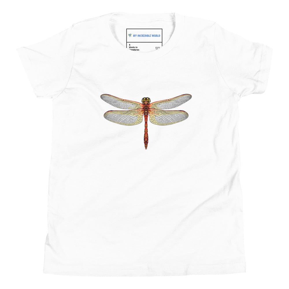 "Watercolor Dragonfly" Dragonfly T-Shirt (Youth/Kids) White / S