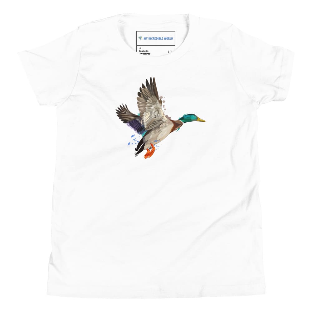 "Watercolor Duck" Mallard Duck T-Shirt (Youth/Kids) White / S