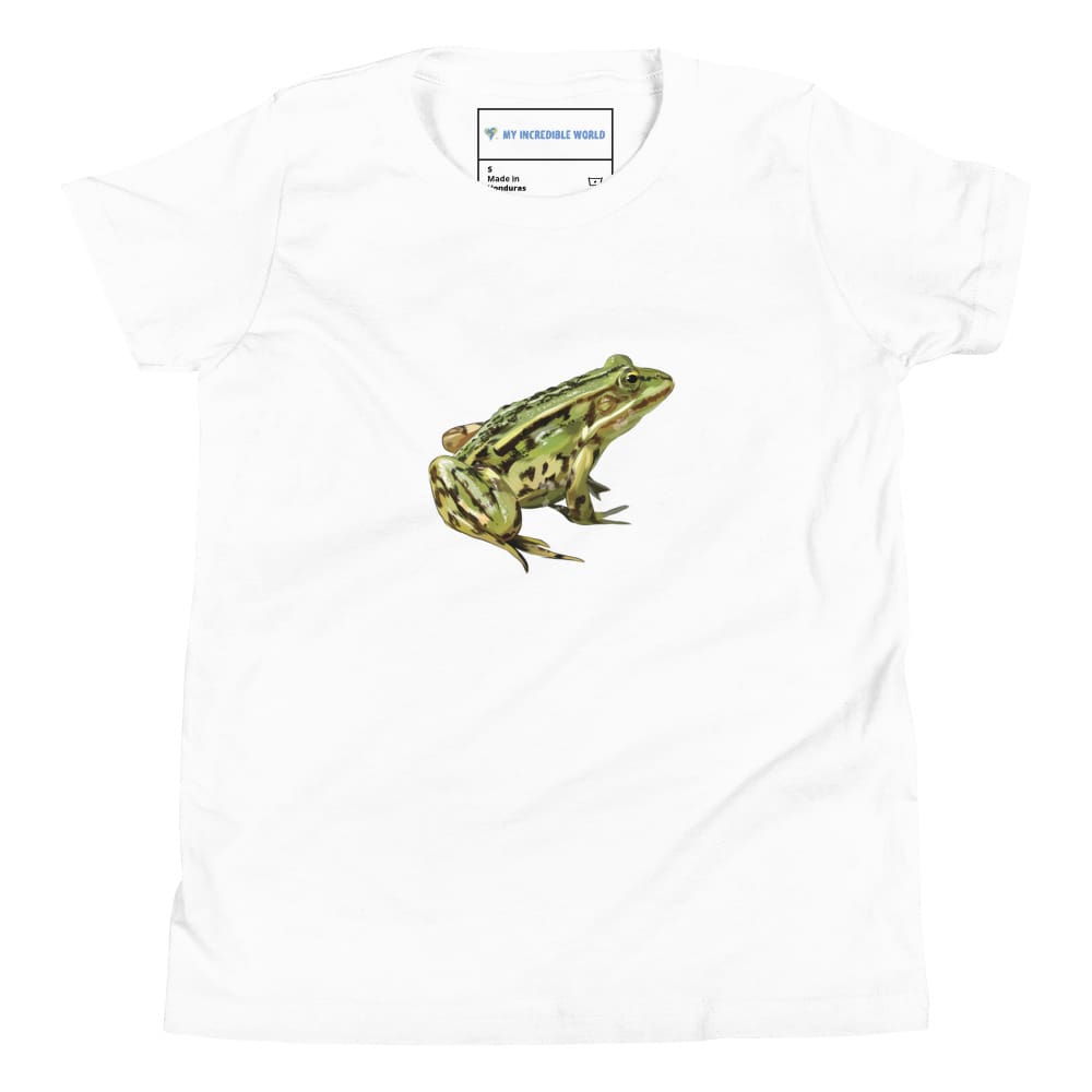 "Watercolor Frog" Frog T-Shirt (Youth/Kids Unisex) White / S