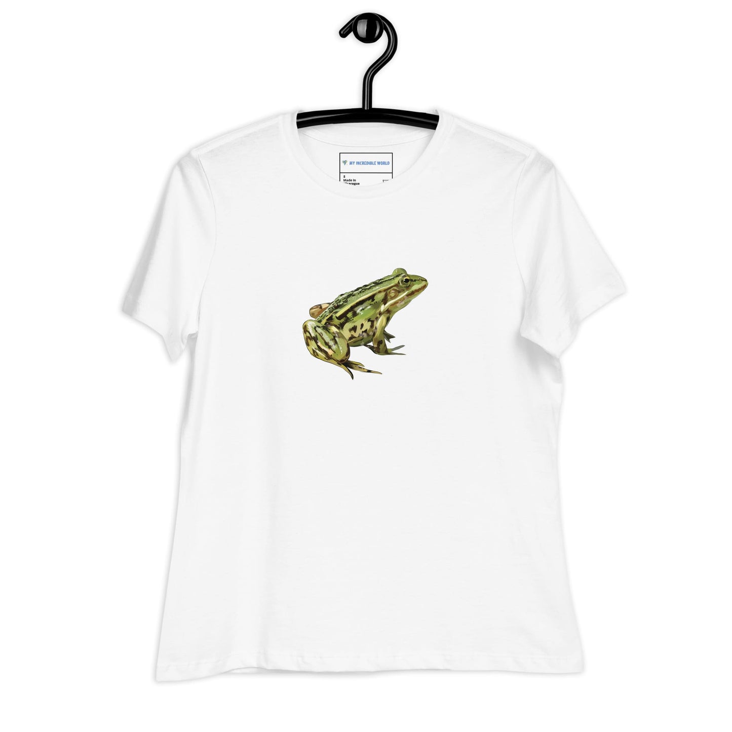 "Watercolor Frog" Women's Frog T-Shirt White / S