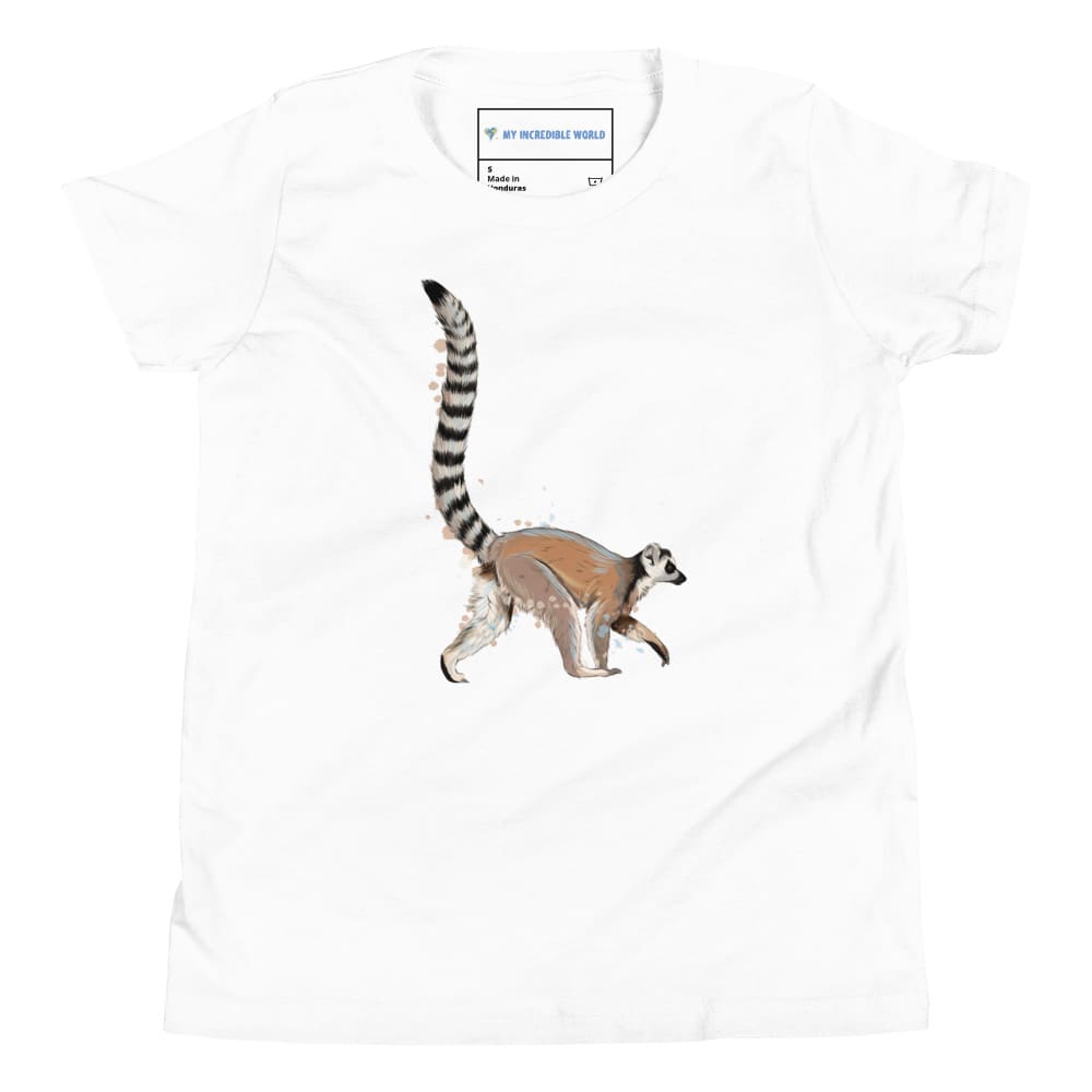 "Watercolor Lemur" Lemur T-Shirt (Youth/Kids) White / S