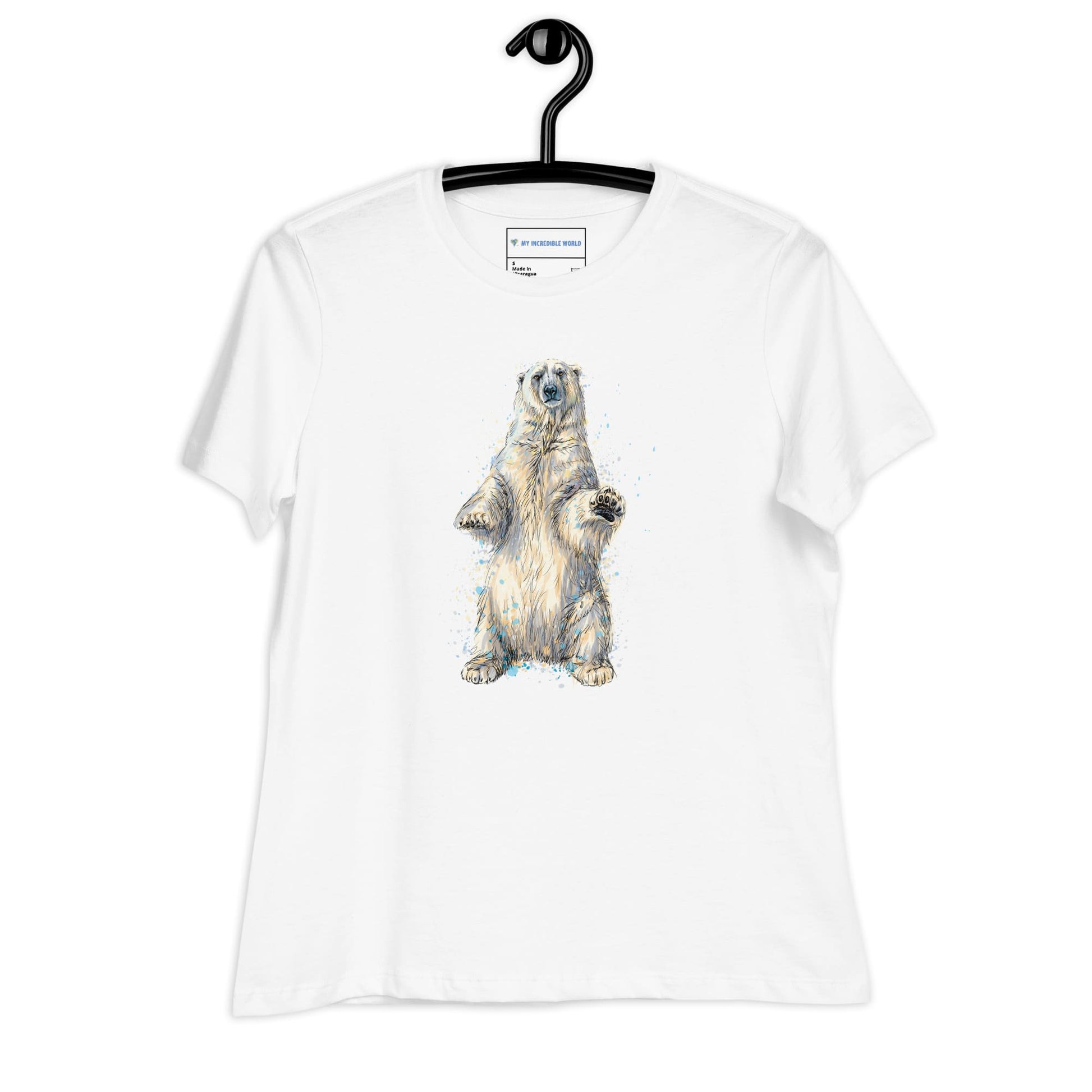 "Watercolor Polar Bear" Women's Polar Bear T-Shirt White / S