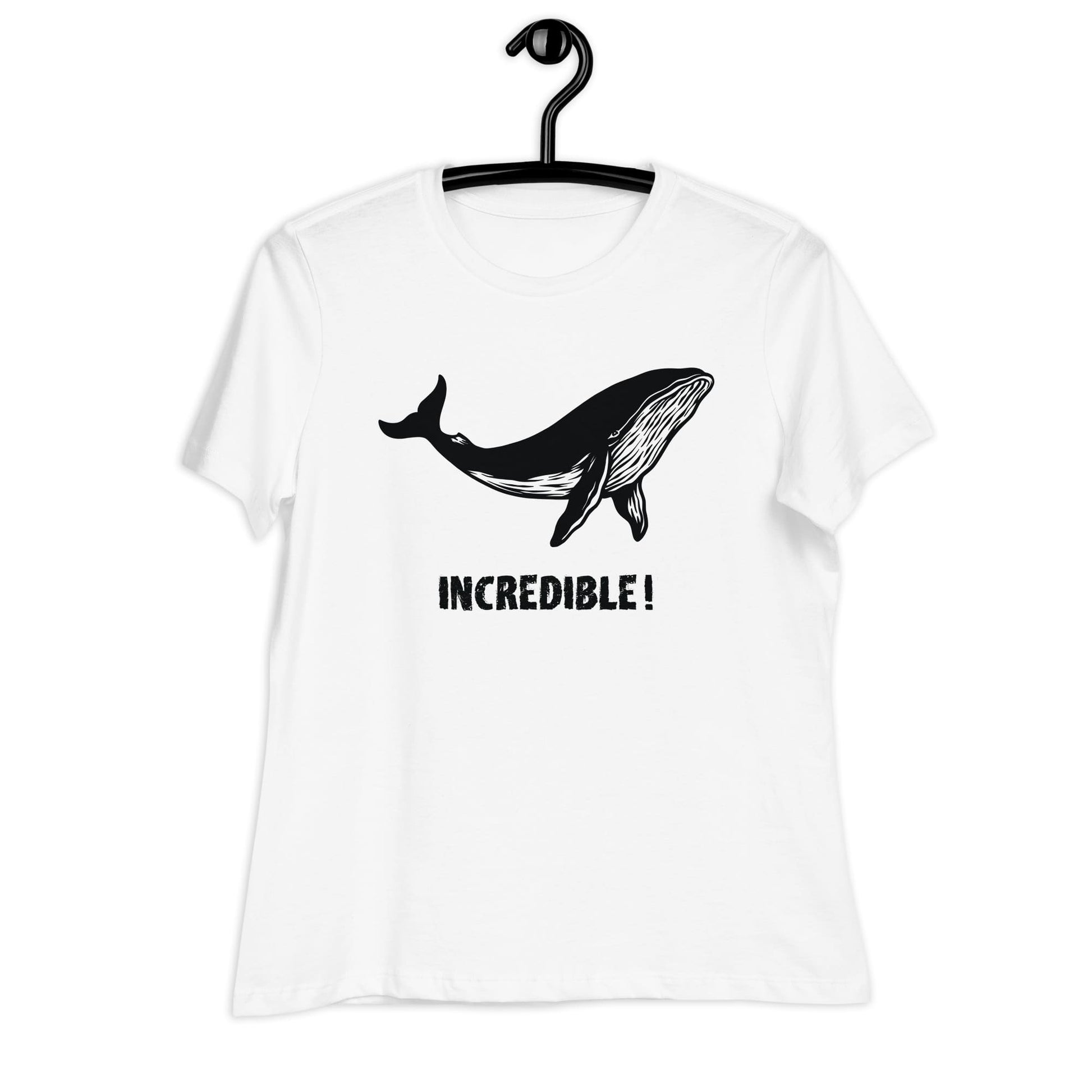 "Whales Are Incredible" Whale T-Shirt for Women (Black Print) White / S