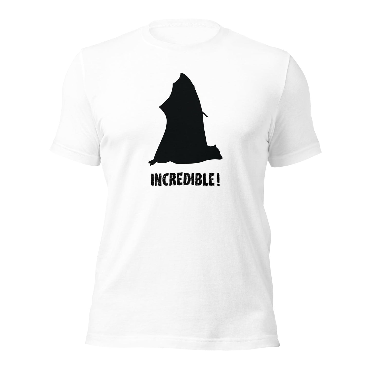 "Bats Are Incredible" Bat T-Shirt - Black Print (Adult Unisex) White / XS