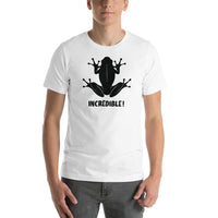 "Frogs Are Incredible" Frog T-Shirt - Black Print (Adult Unisex/Men's) White / XS