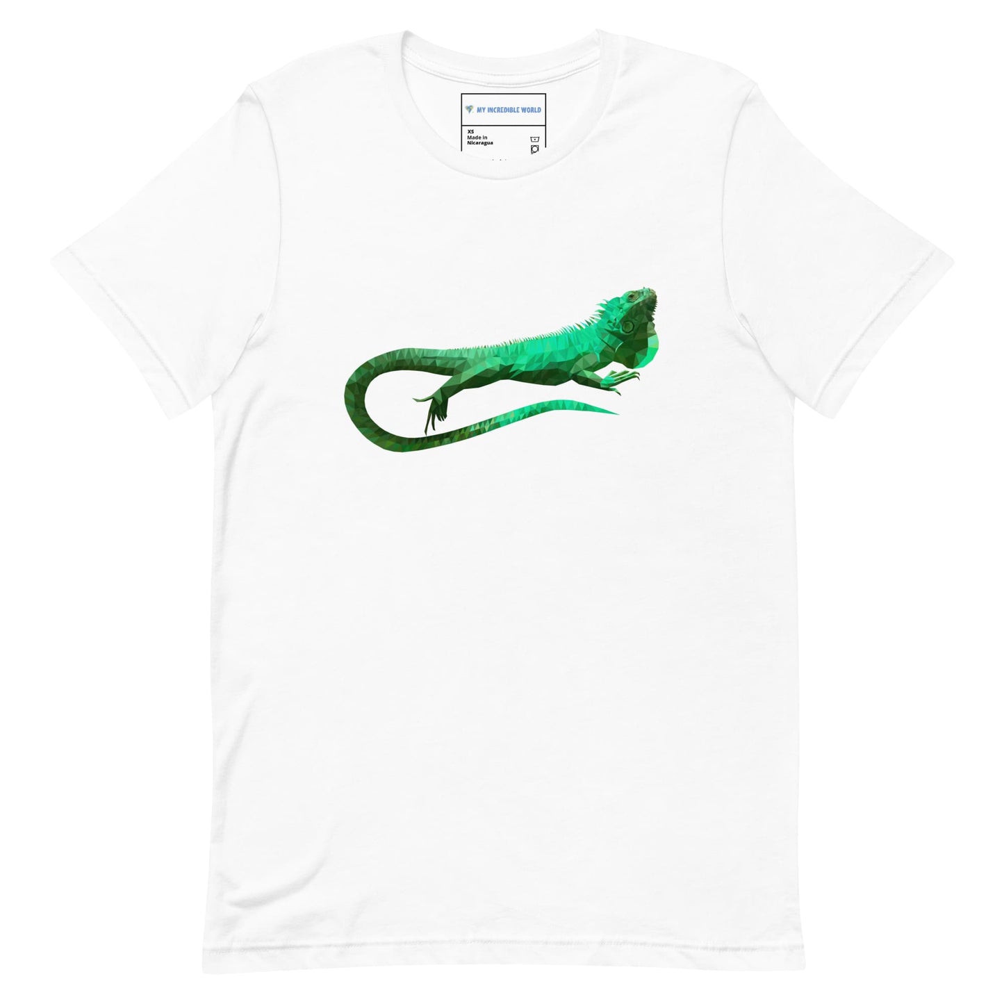 "Low-Poly Iguana" Polygonal Iguana T-Shirt (Adult Unisex) White / XS