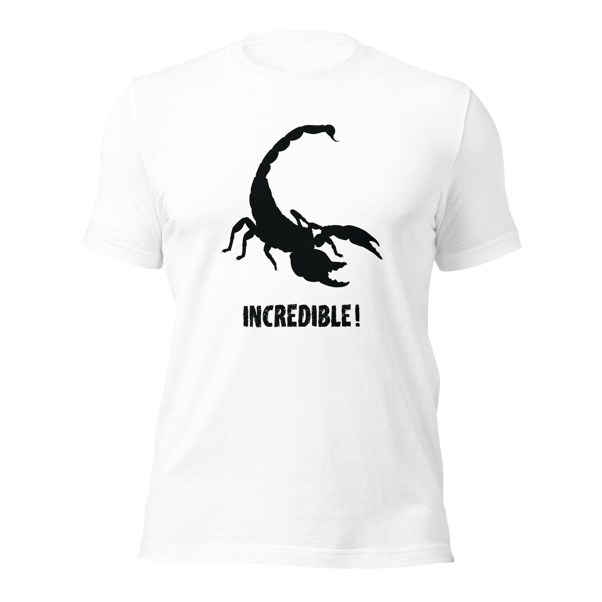 "Scorpions Are Incredible" Scorpion T-Shirt - Black Print (Adult Unisex / Men's) White / XS