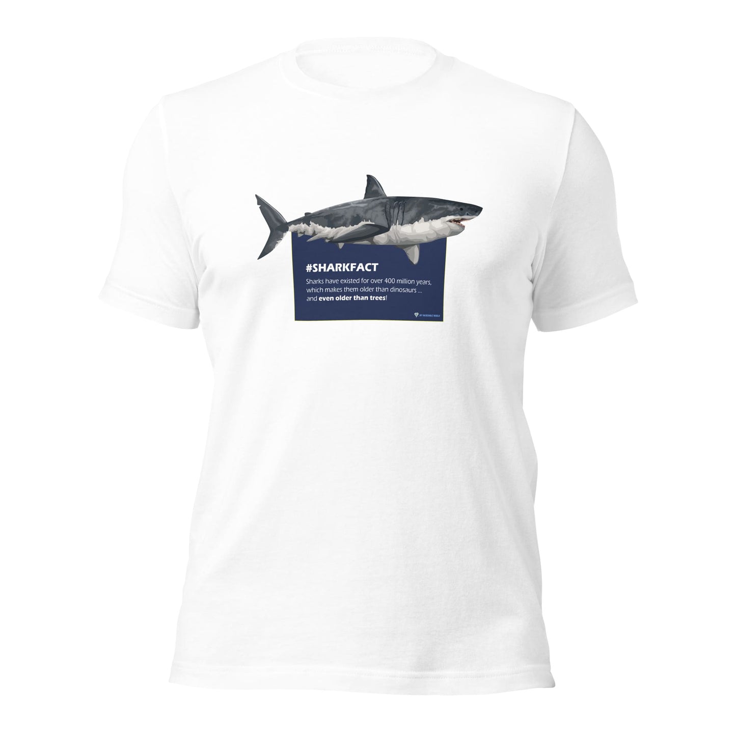 "#SHARKFACT Sharks Are Older Than Trees" Shark T-Shirt (Adult Unisex/Men's) White / XS