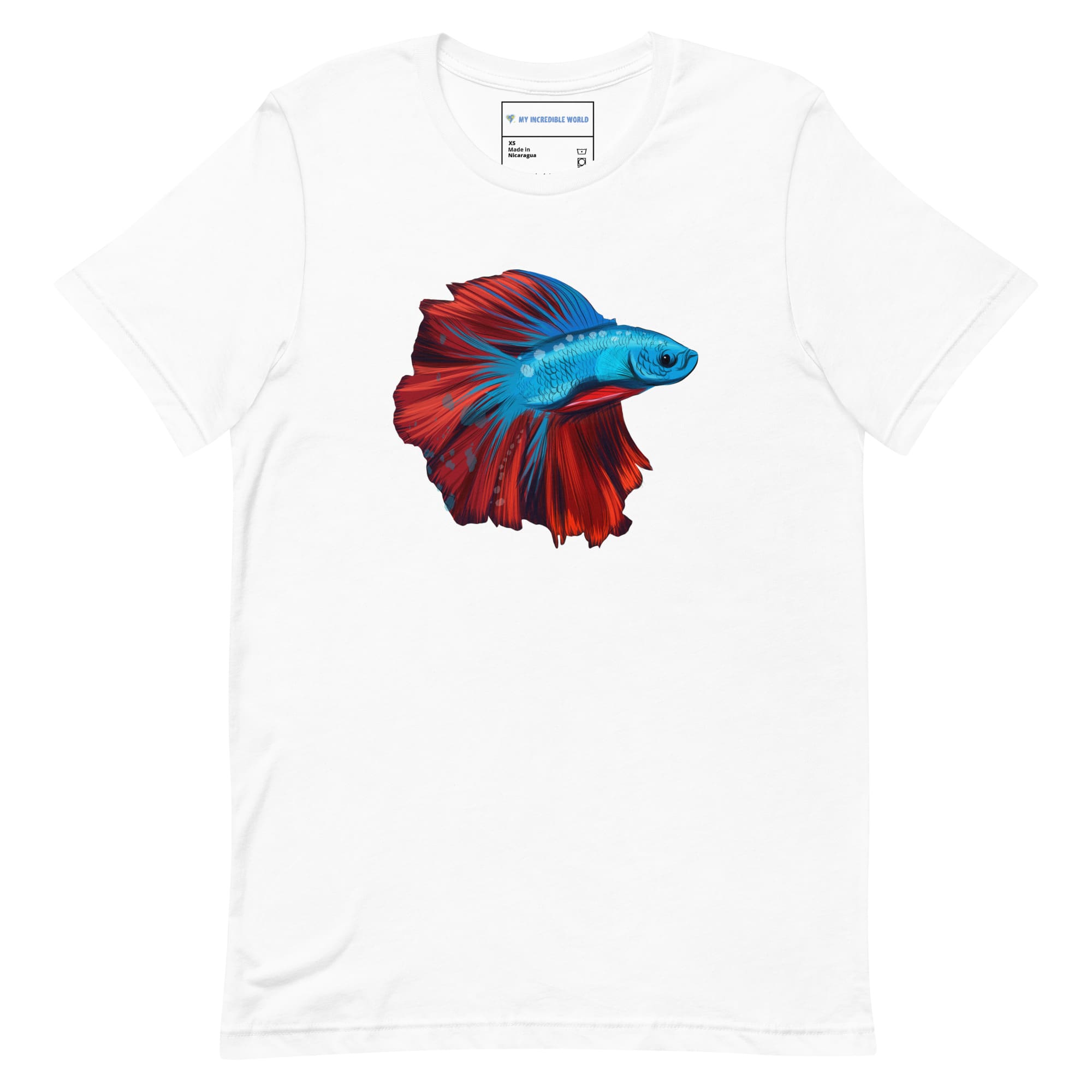 "Watercolor Betta" Betta Fish T-Shirt (Adult Unisex) White / XS