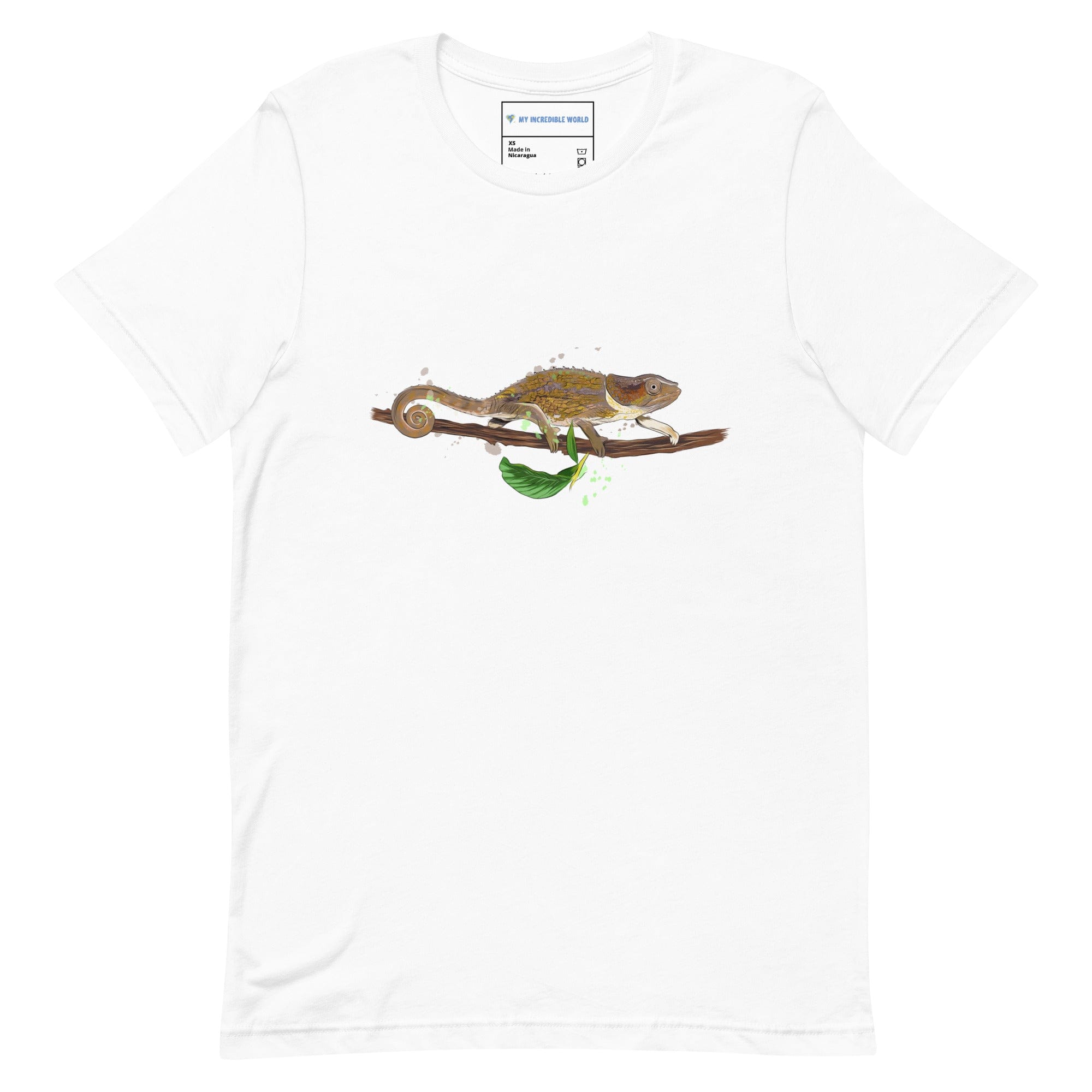 "Watercolor Chameleon" Chameleon T-Shirt (Adult Unisex) White / XS