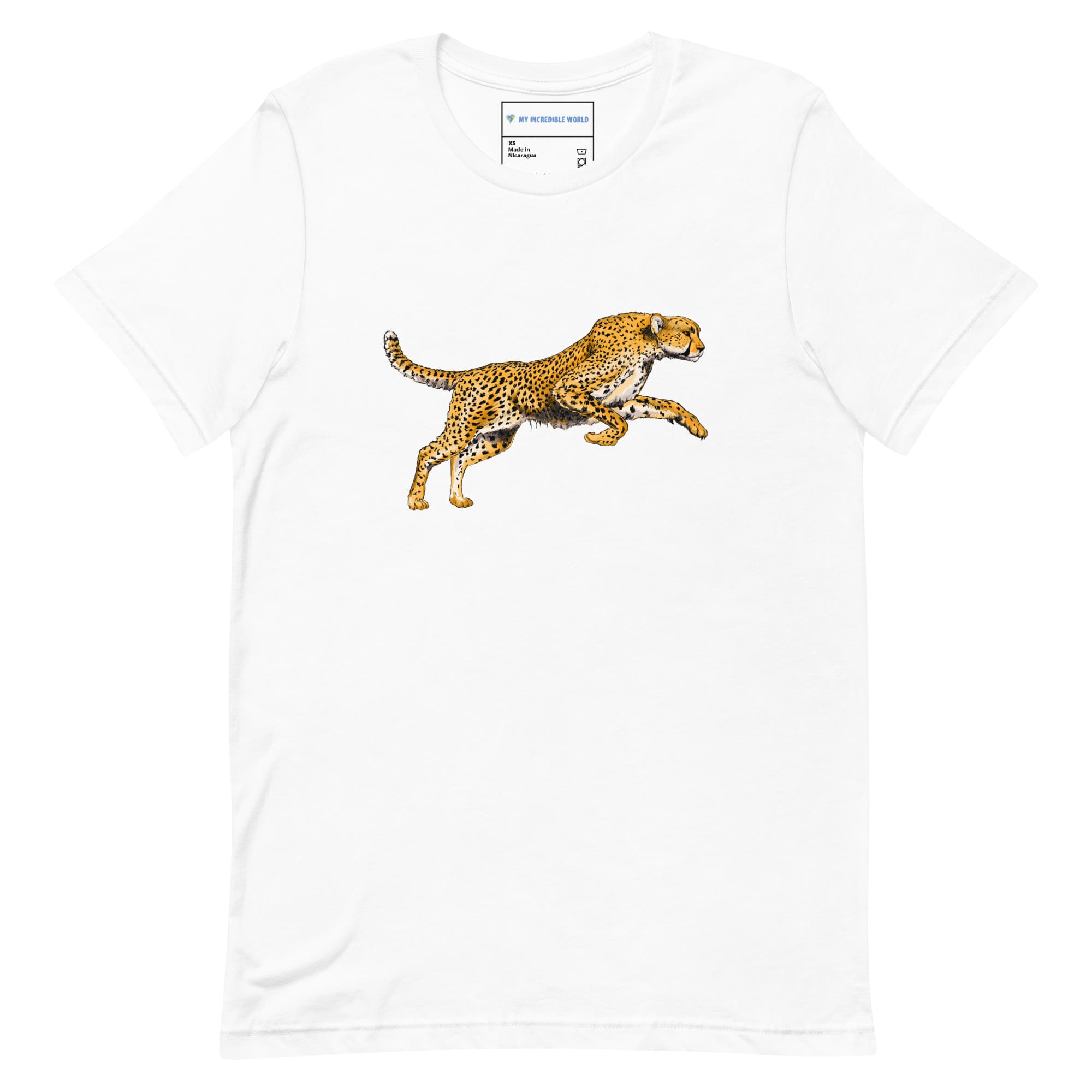 "Watercolor Cheetah" Cheetah T-Shirt (Adult Unisex) White / XS