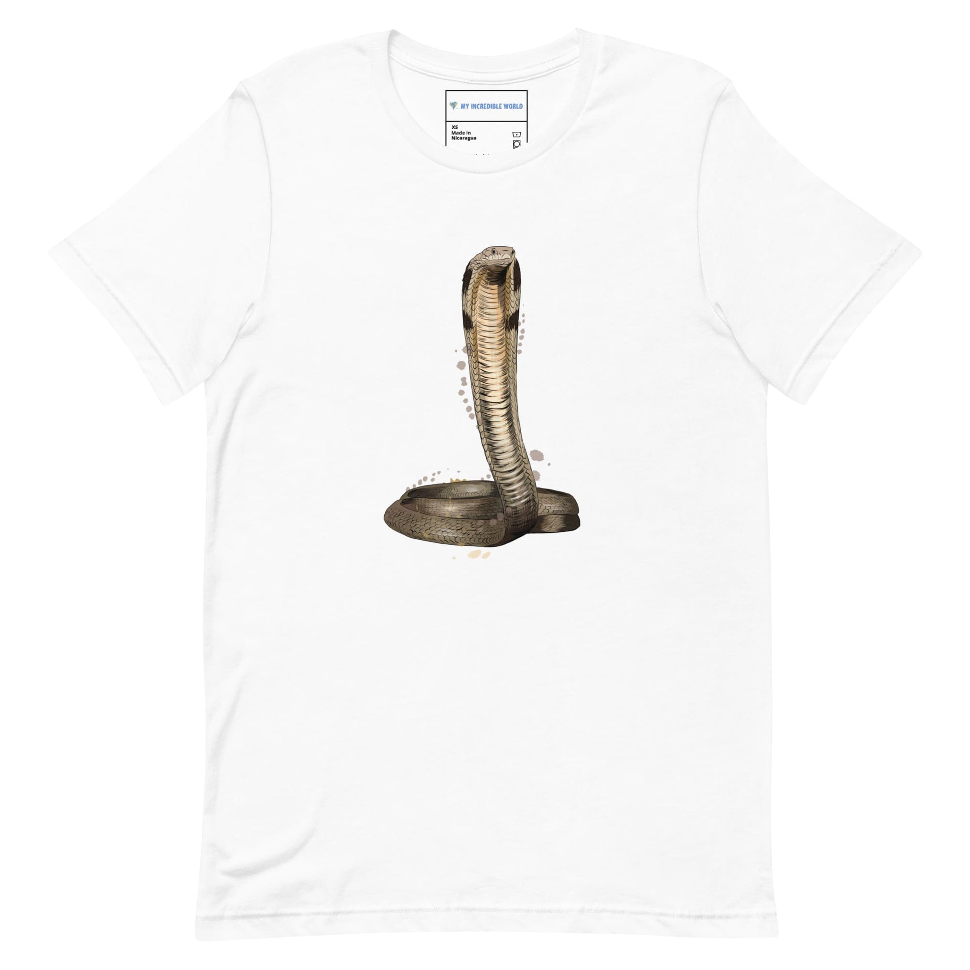 "Watercolor Cobra" Cobra Snake T-Shirt (Adult Unisex) White / XS