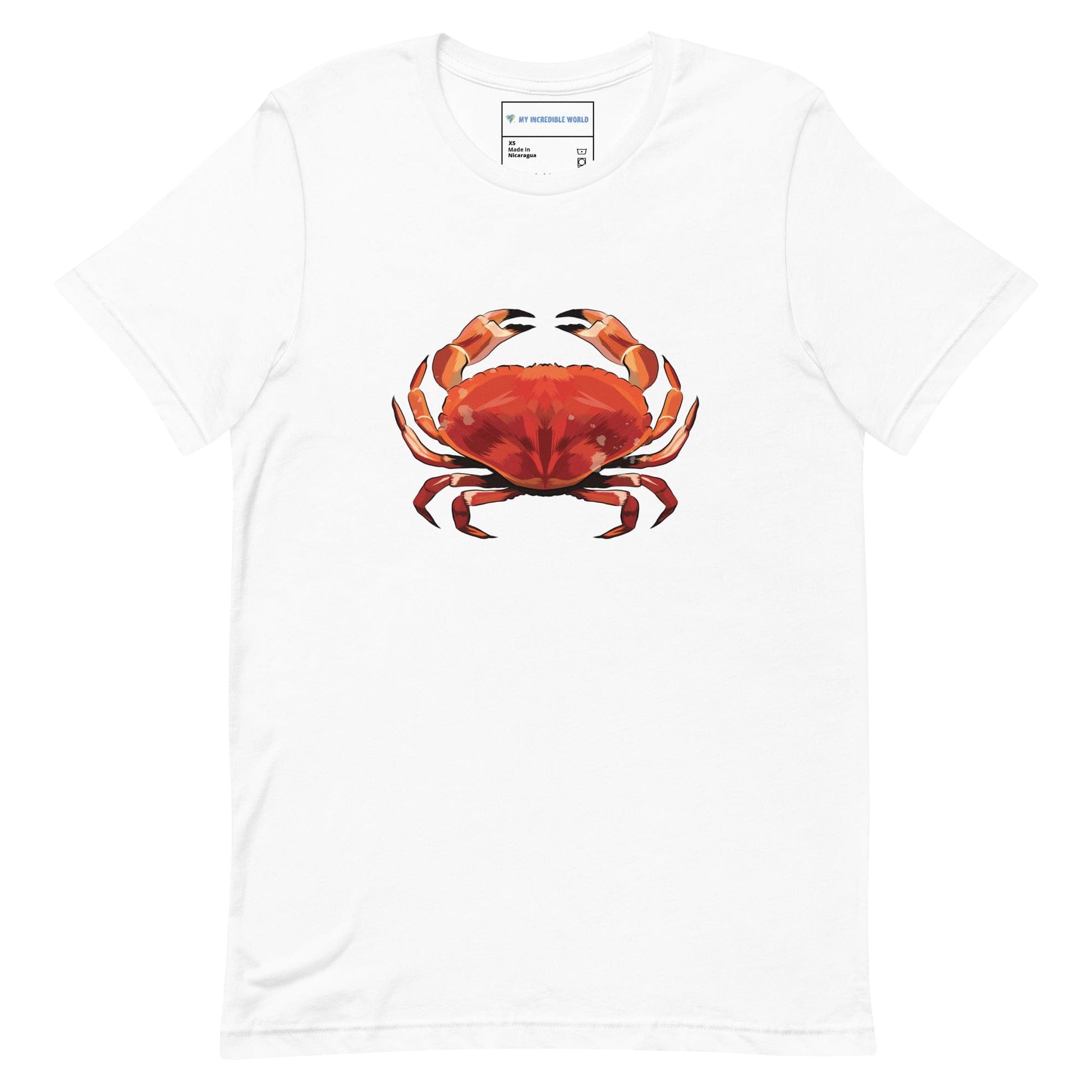 "Watercolor Crab" Crab T-Shirt (Adult Unisex) White / XS