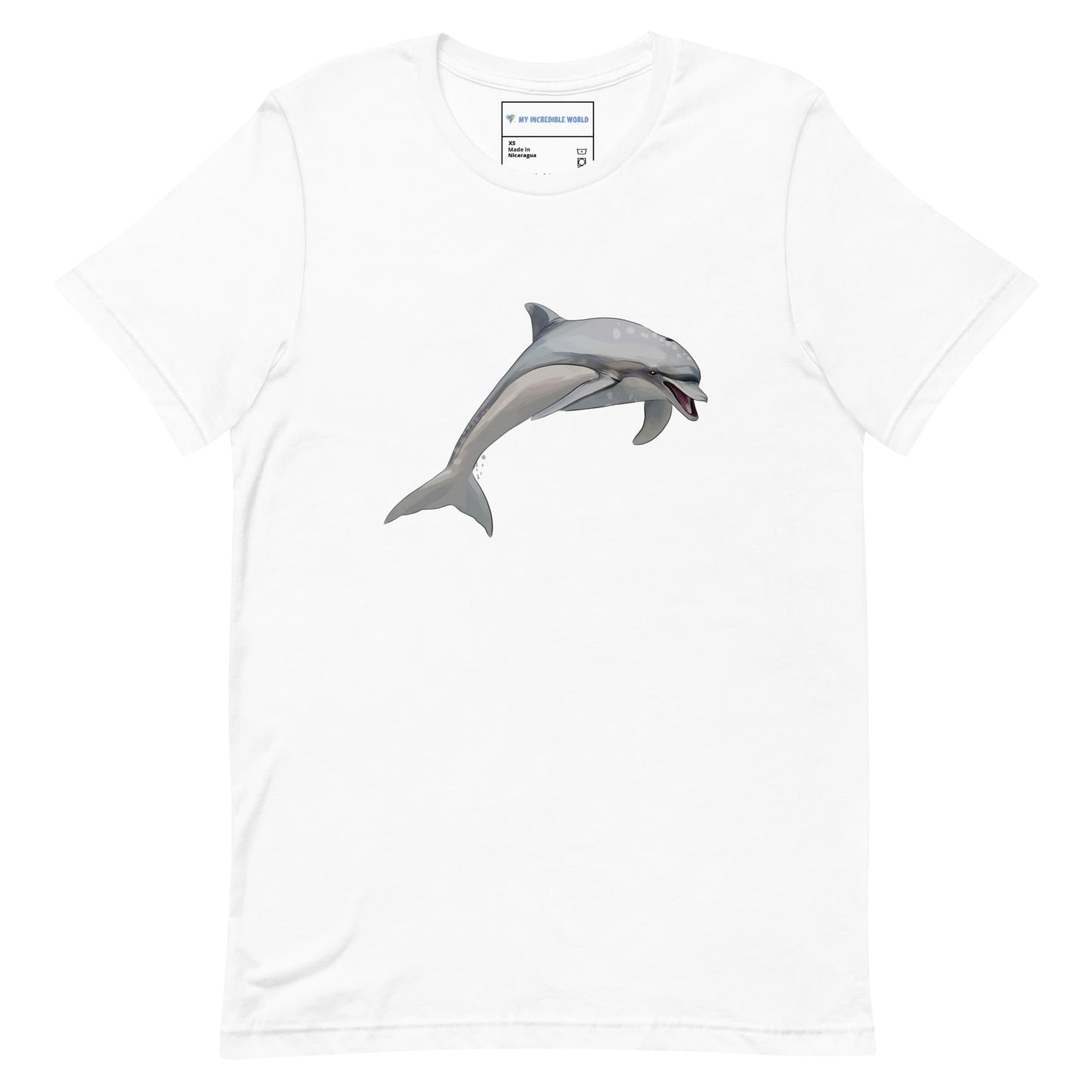 "Watercolor Dolphin" Dolphin T-Shirt (Adult Unisex) White / XS