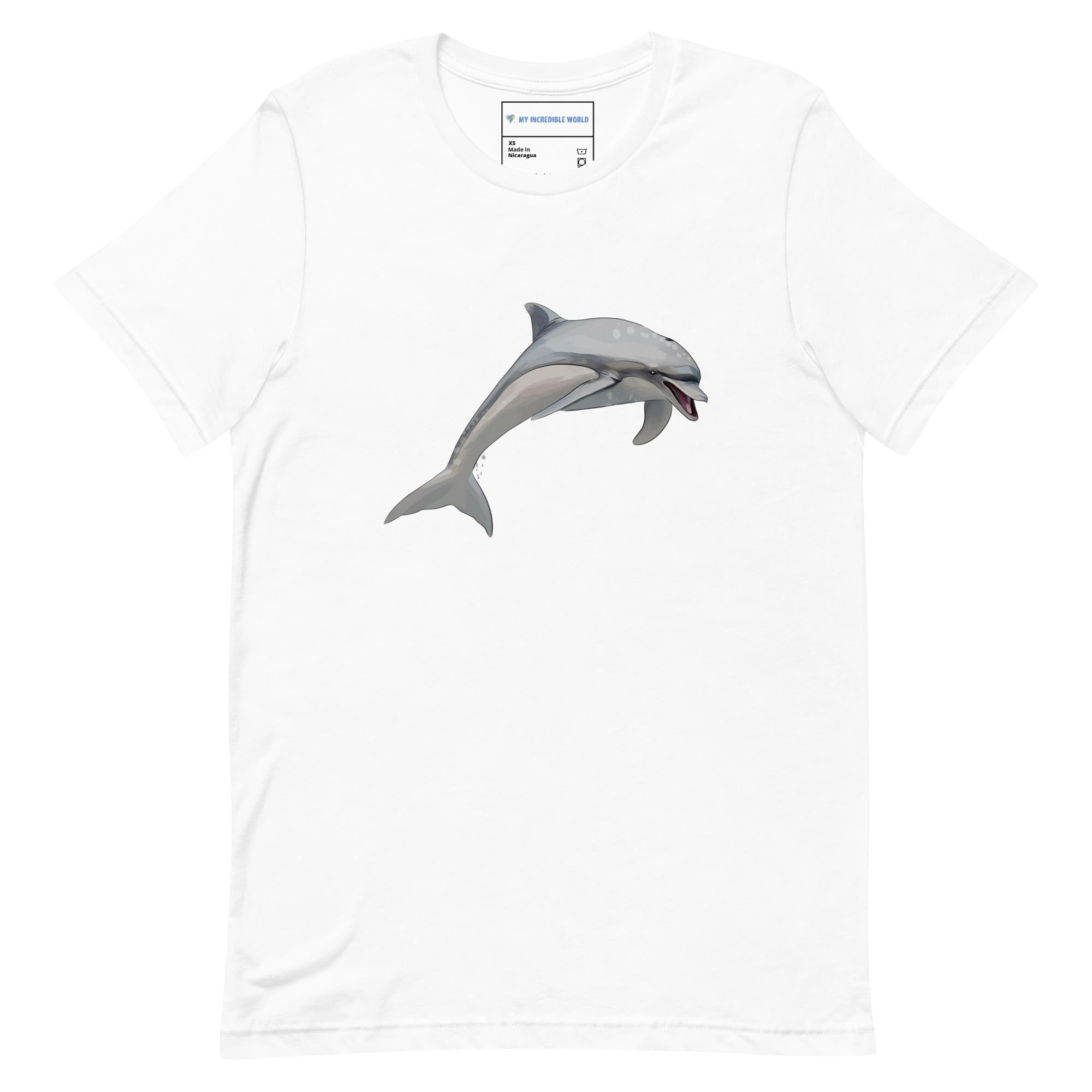 "Watercolor Dolphin" Dolphin T-Shirt (Adult Unisex) White / XS