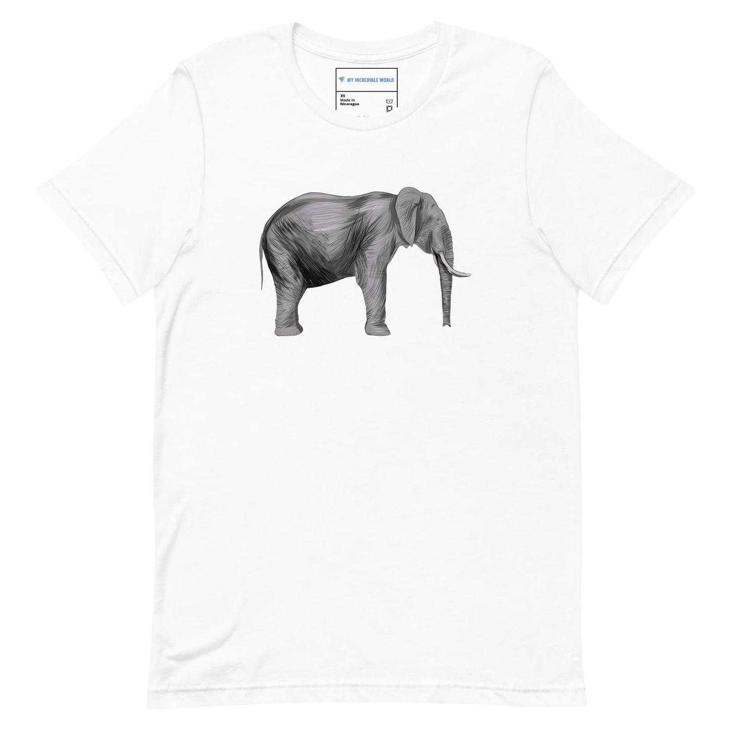 "Watercolor Elephant" Elephant T-Shirt (Adult Unisex) White / XS