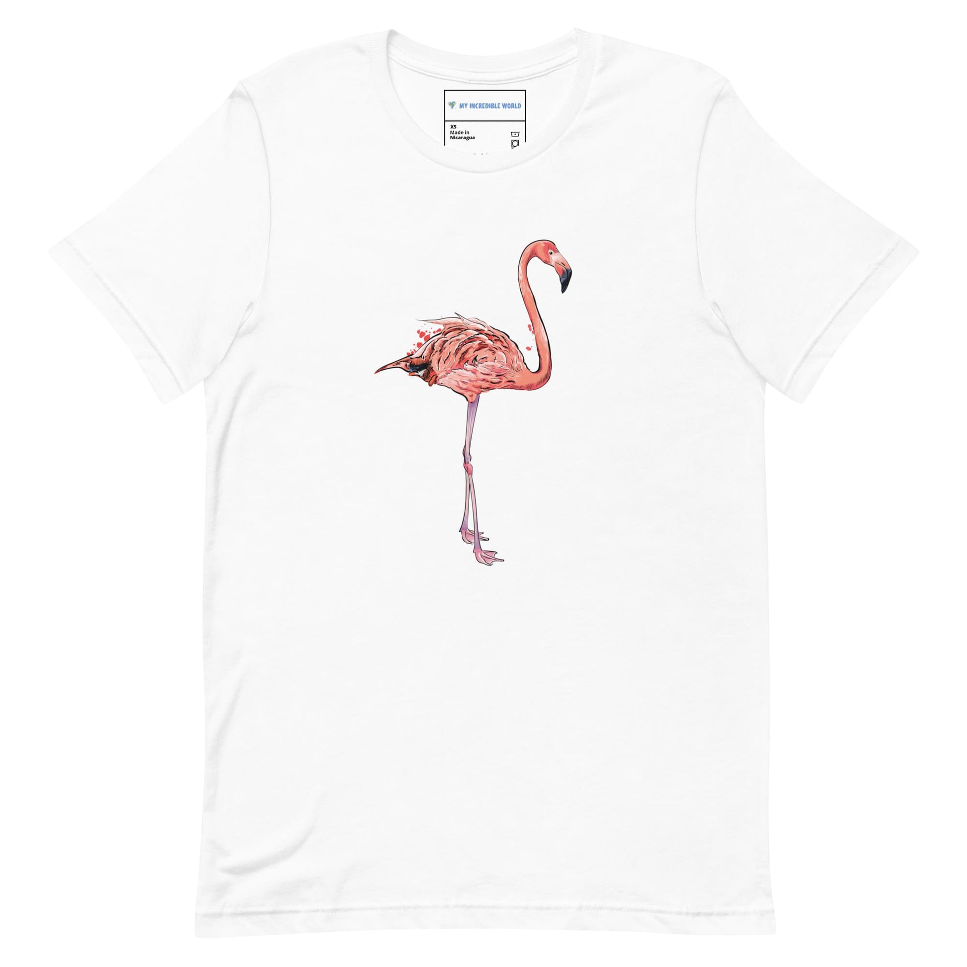 "Watercolor Flamingo" Flamingo T-Shirt (Adult Unisex) White / XS